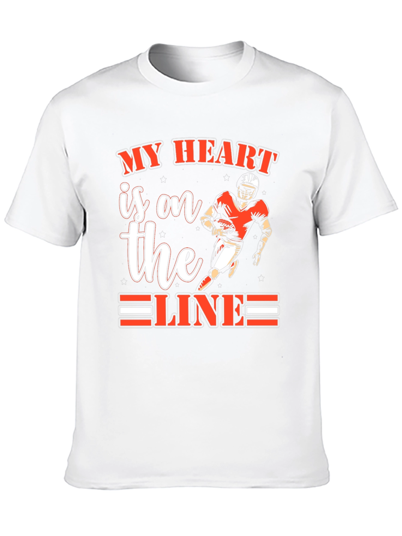 My Heart Is On The Line Football T-Shirt