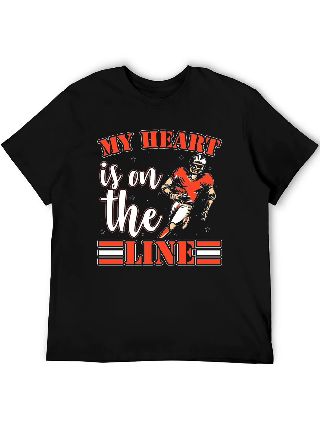 My Heart Is On The Line Football T-Shirt