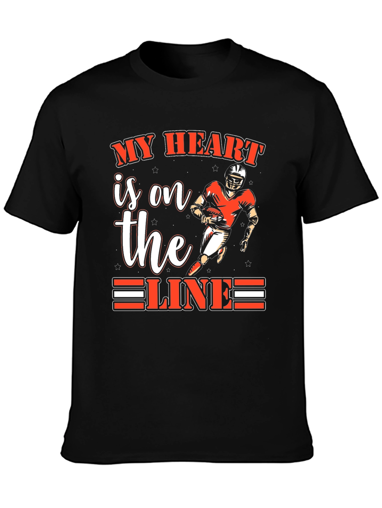 My Heart Is On The Line Football T-Shirt