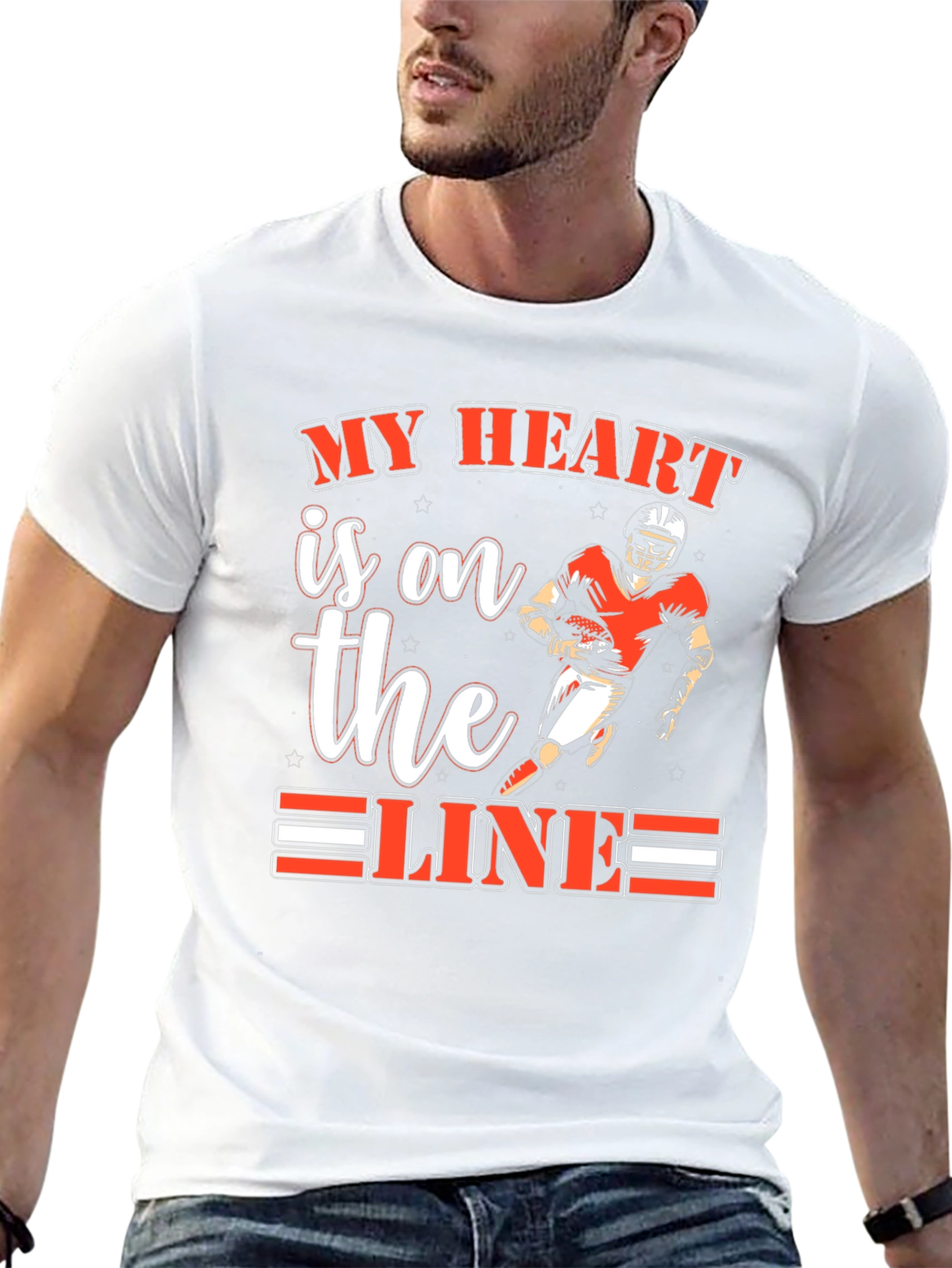 My Heart Is On The Line Football T-Shirt