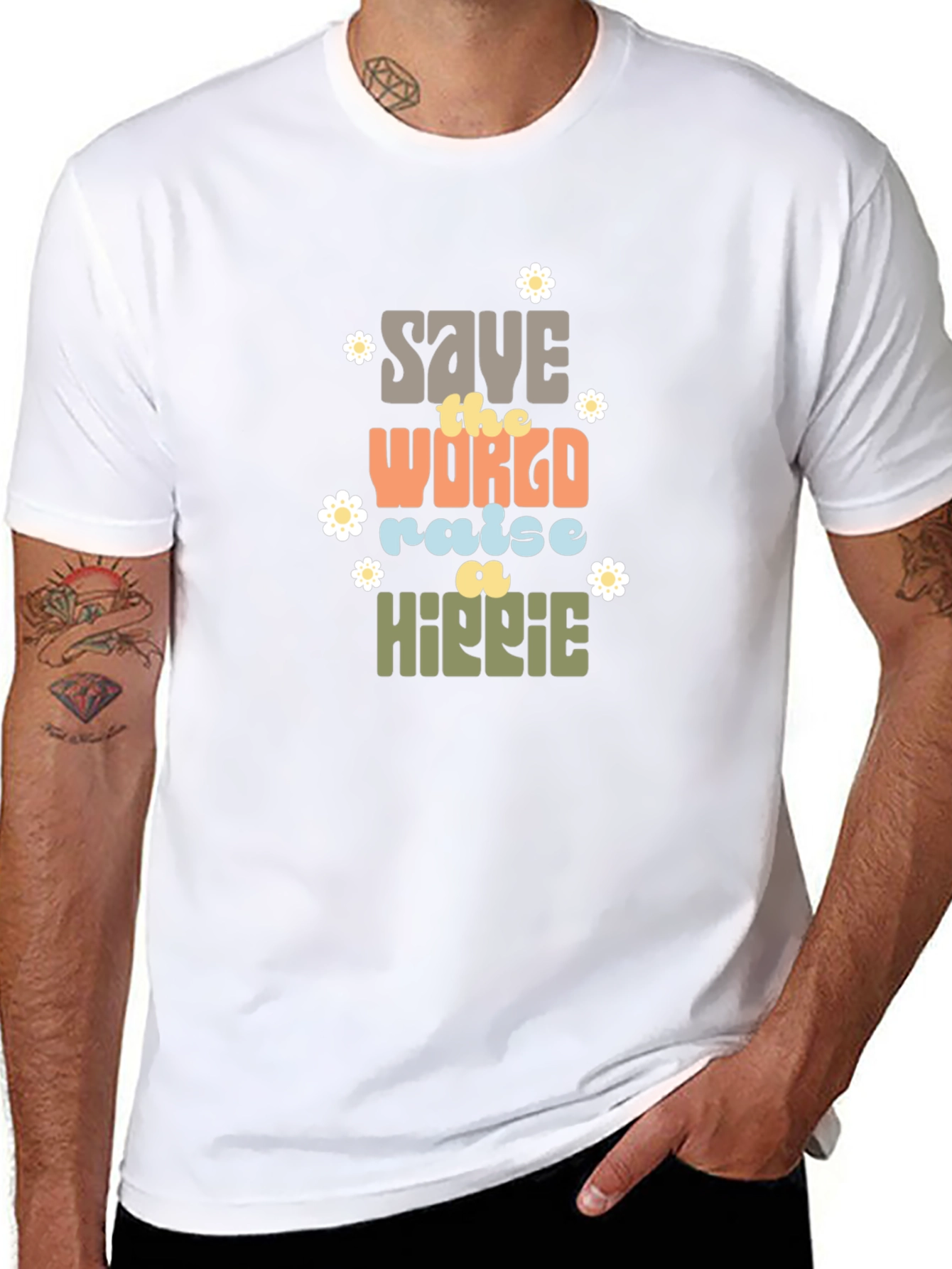Save the World Raise a Hippie Graphic Tee