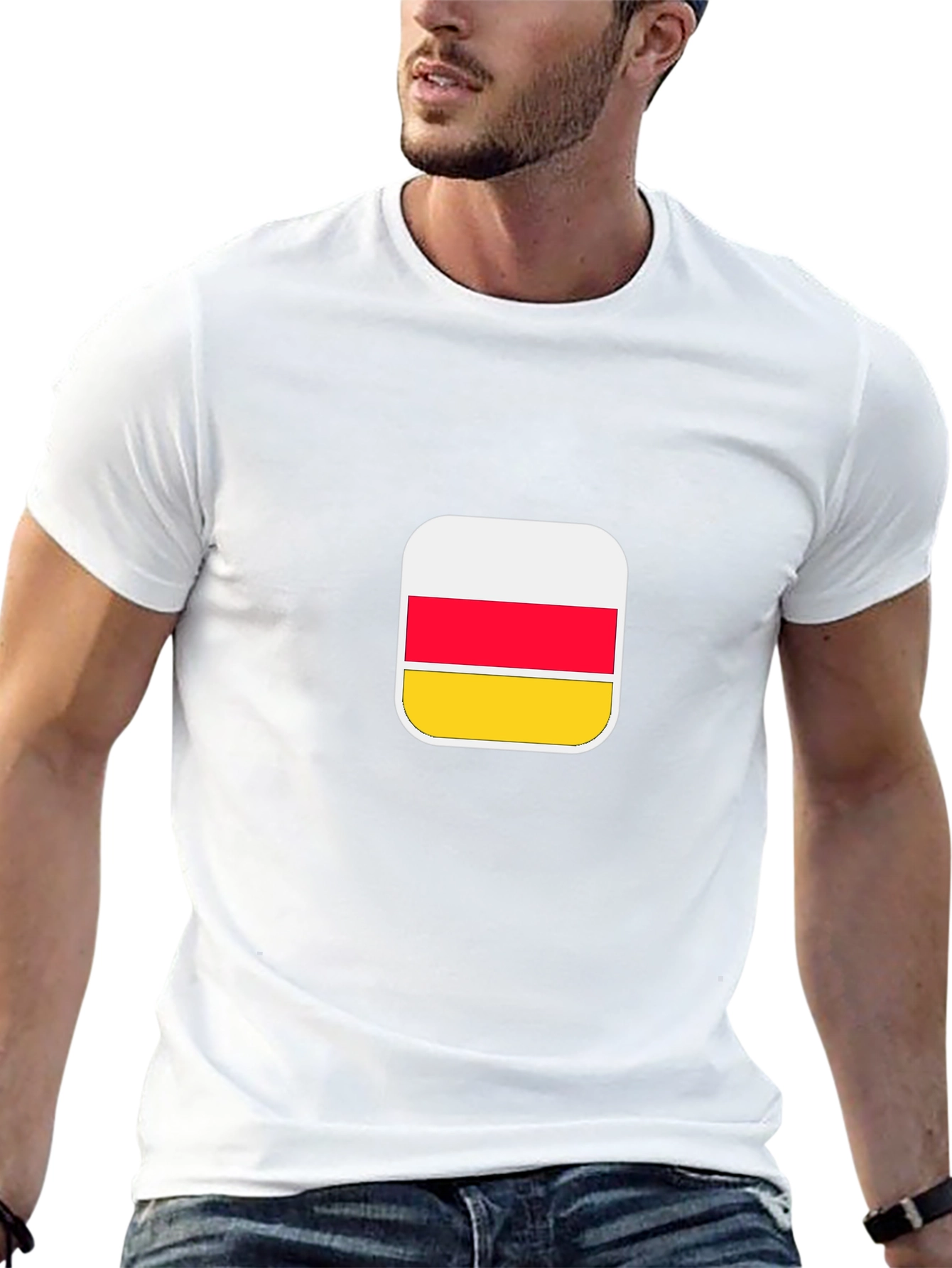 South Ossetia Flag Graphic Tee - Black