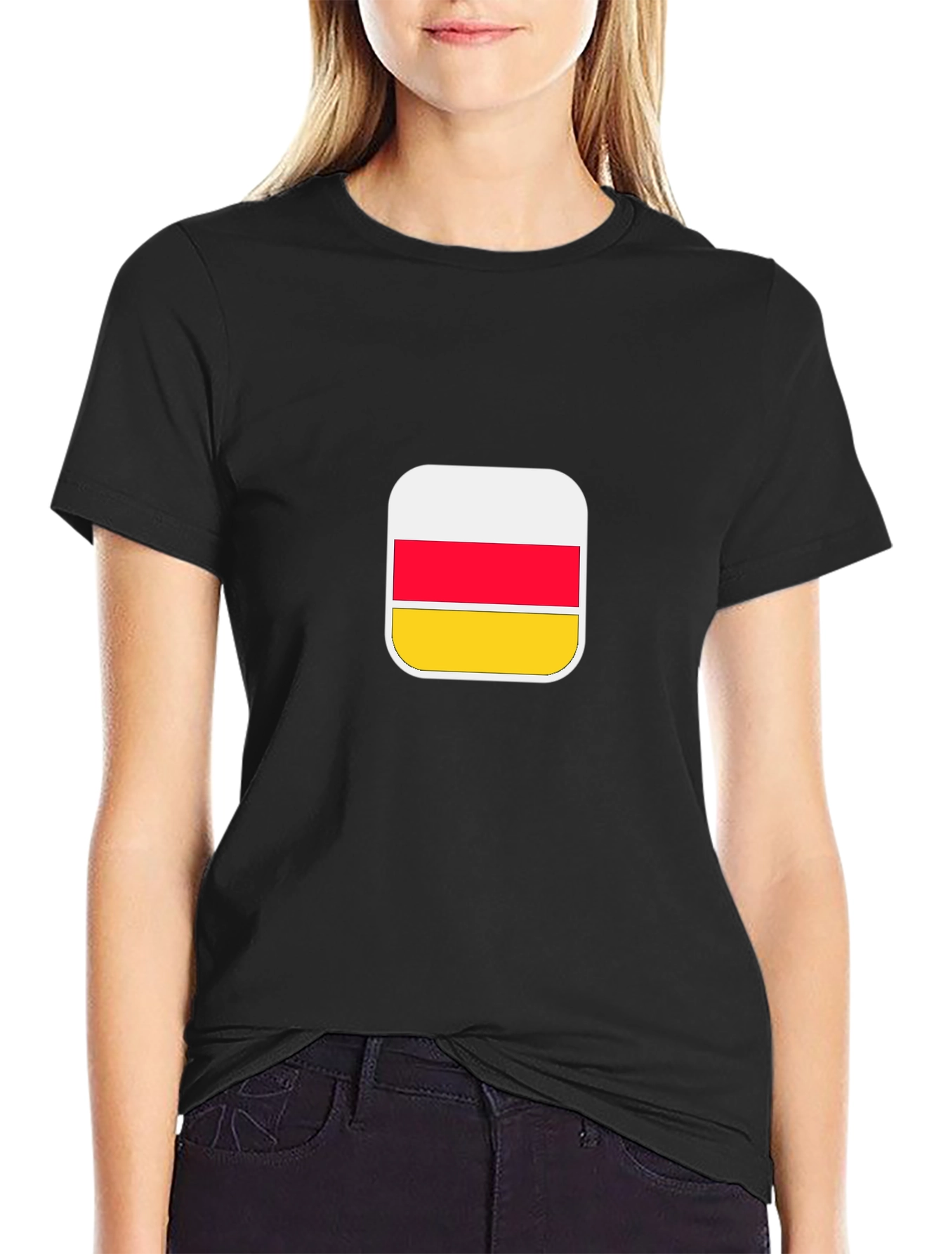 South Ossetia Flag Graphic Tee - Black