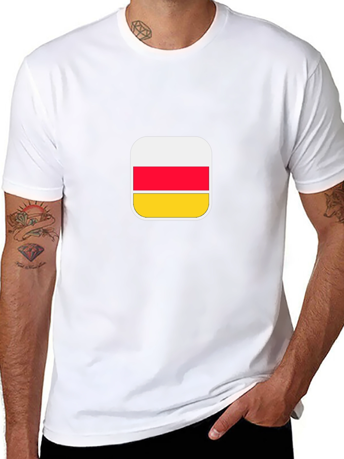 South Ossetia Flag Graphic Tee - Black