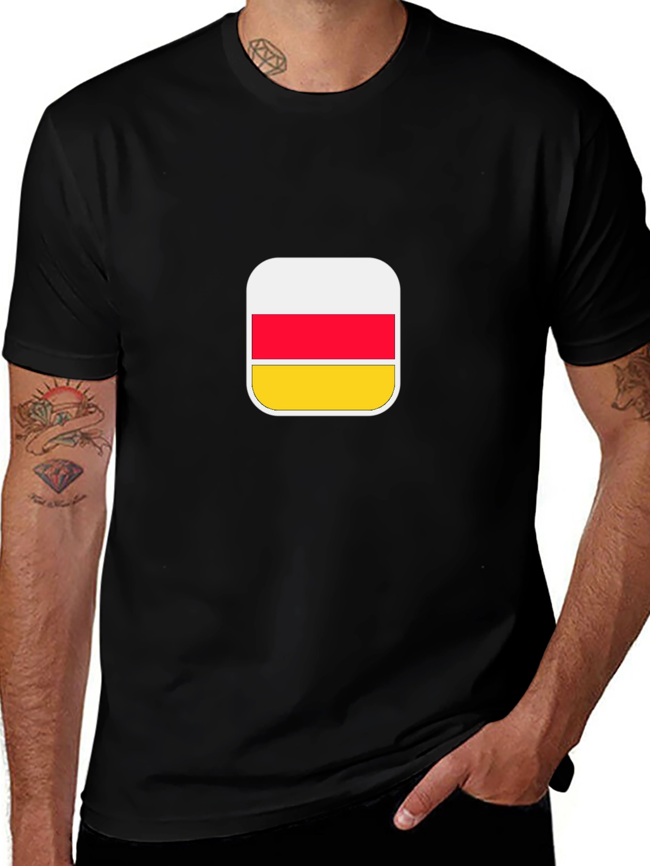 South Ossetia Flag Graphic Tee - Black
