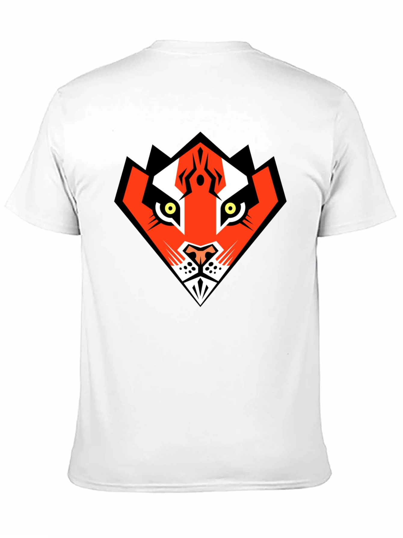 Geometric Tiger Graphic Print Mens Black T-Shirt
