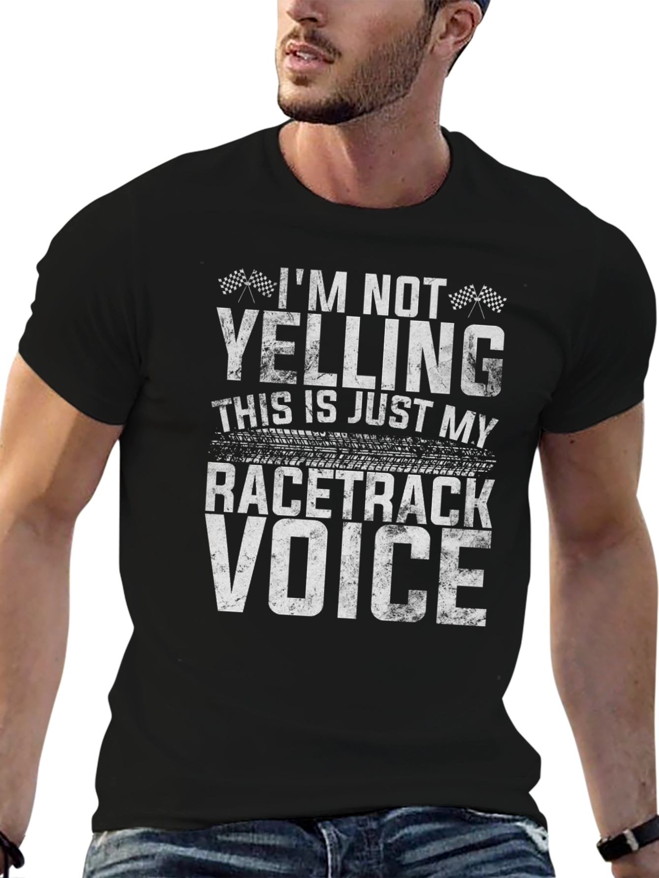 Im Not Yelling Racetrack Voice Graphic Tee
