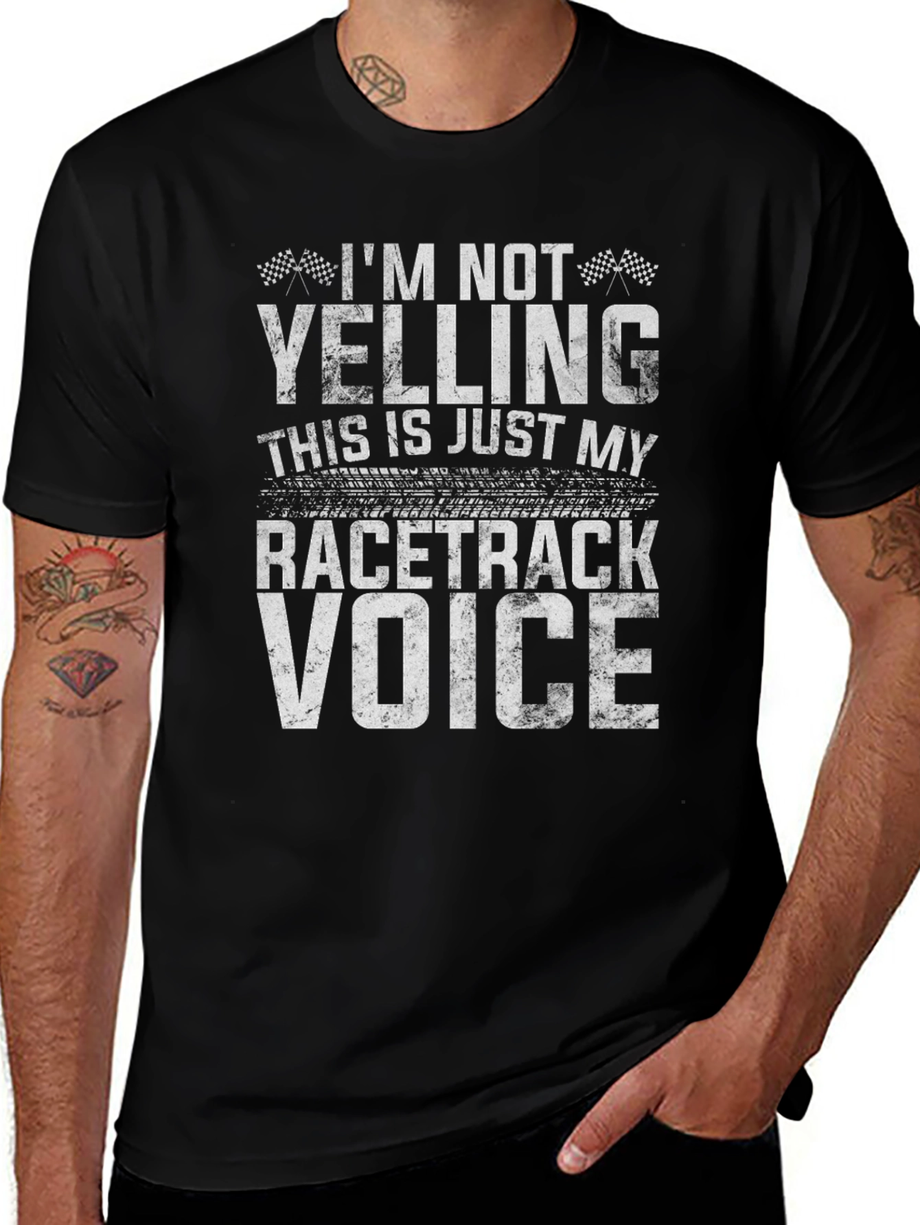 Im Not Yelling Racetrack Voice Graphic Tee