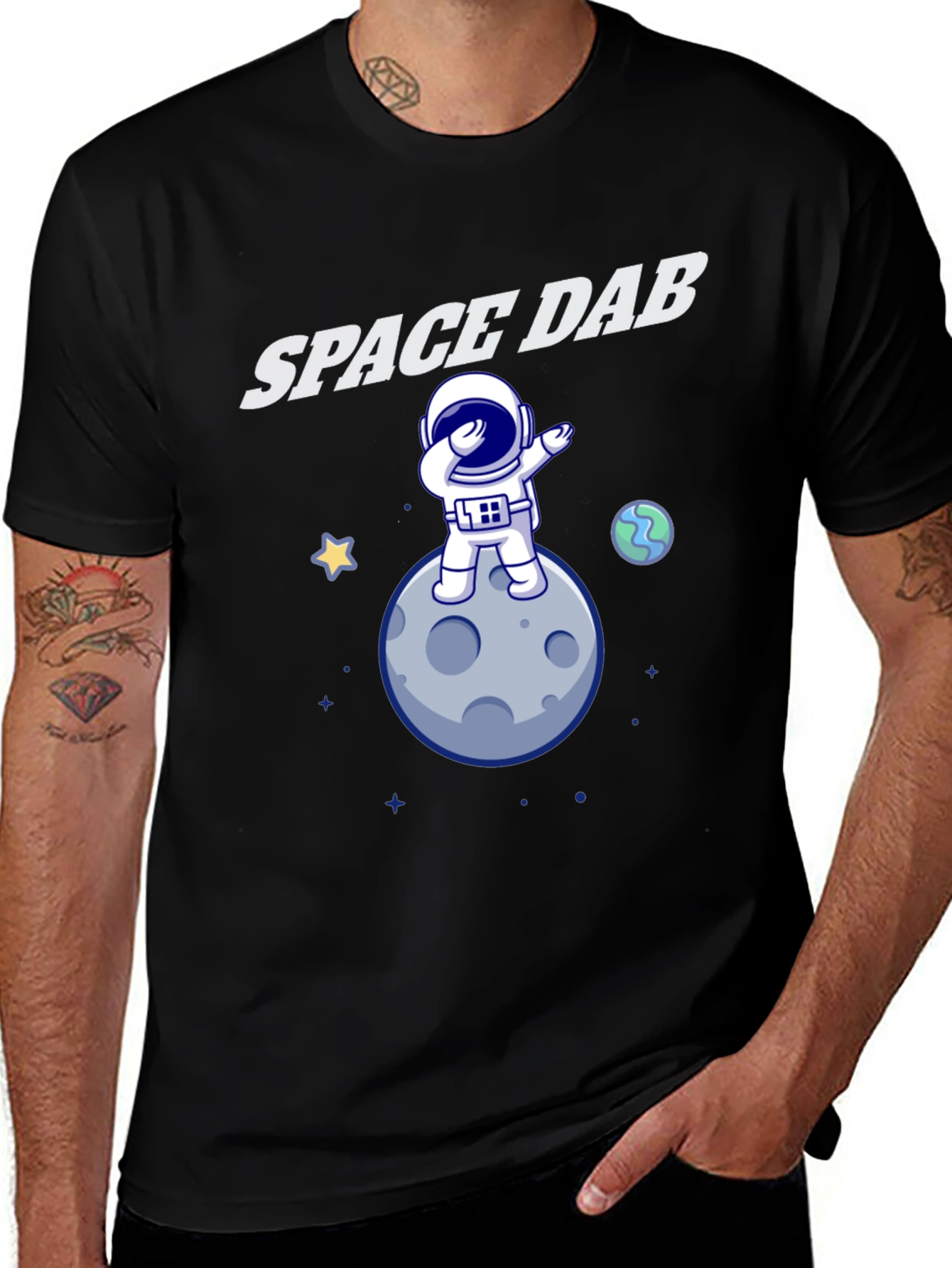 Space Dab T-Shirt - Astronaut Moon Design