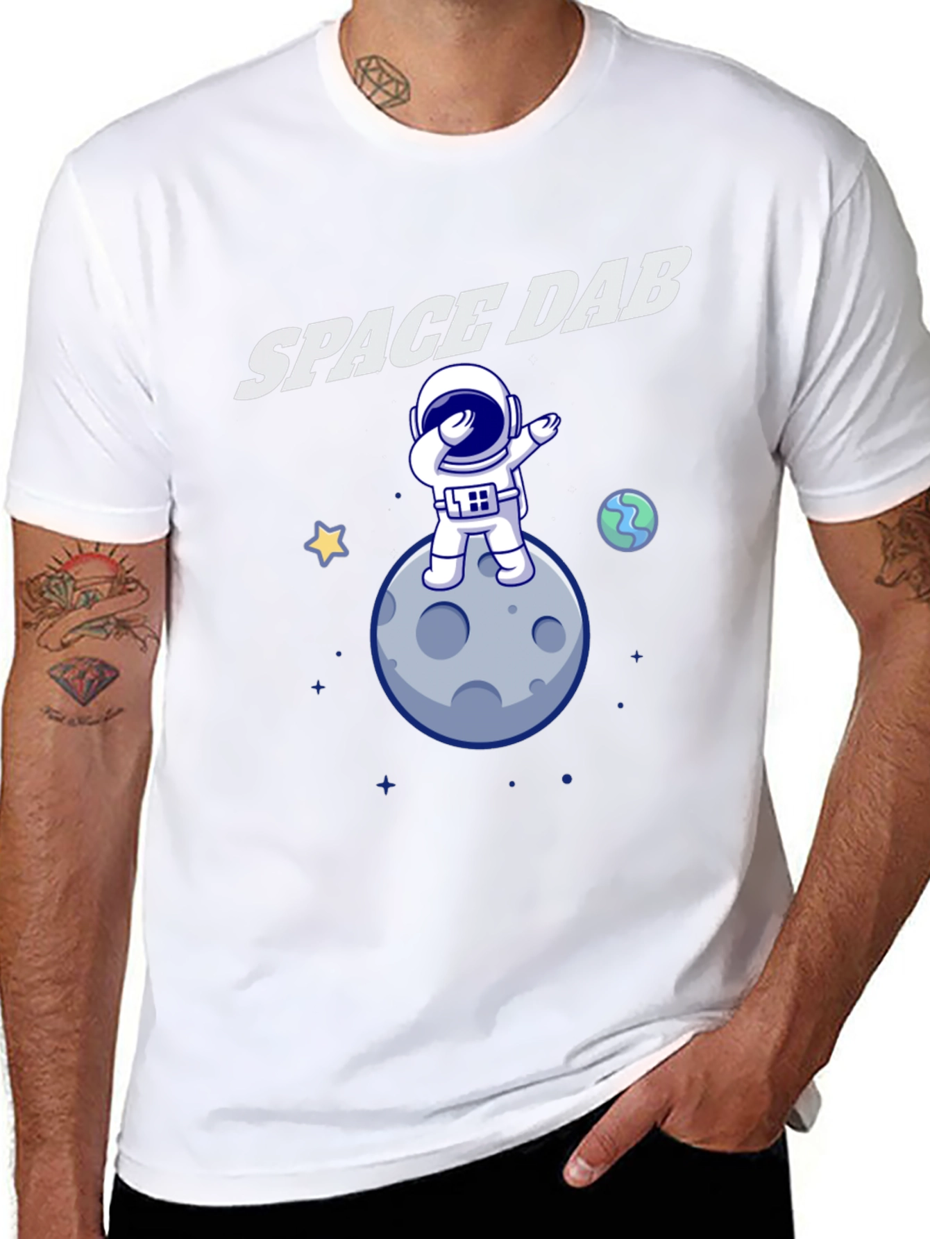 Space Dab T-Shirt - Astronaut Moon Design