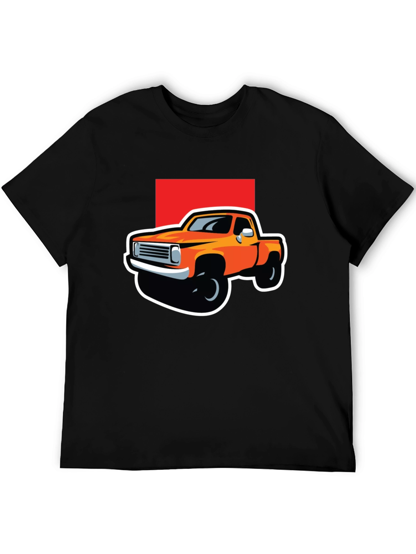 Orange Truck Graphic Tee - Classic Pickup Design