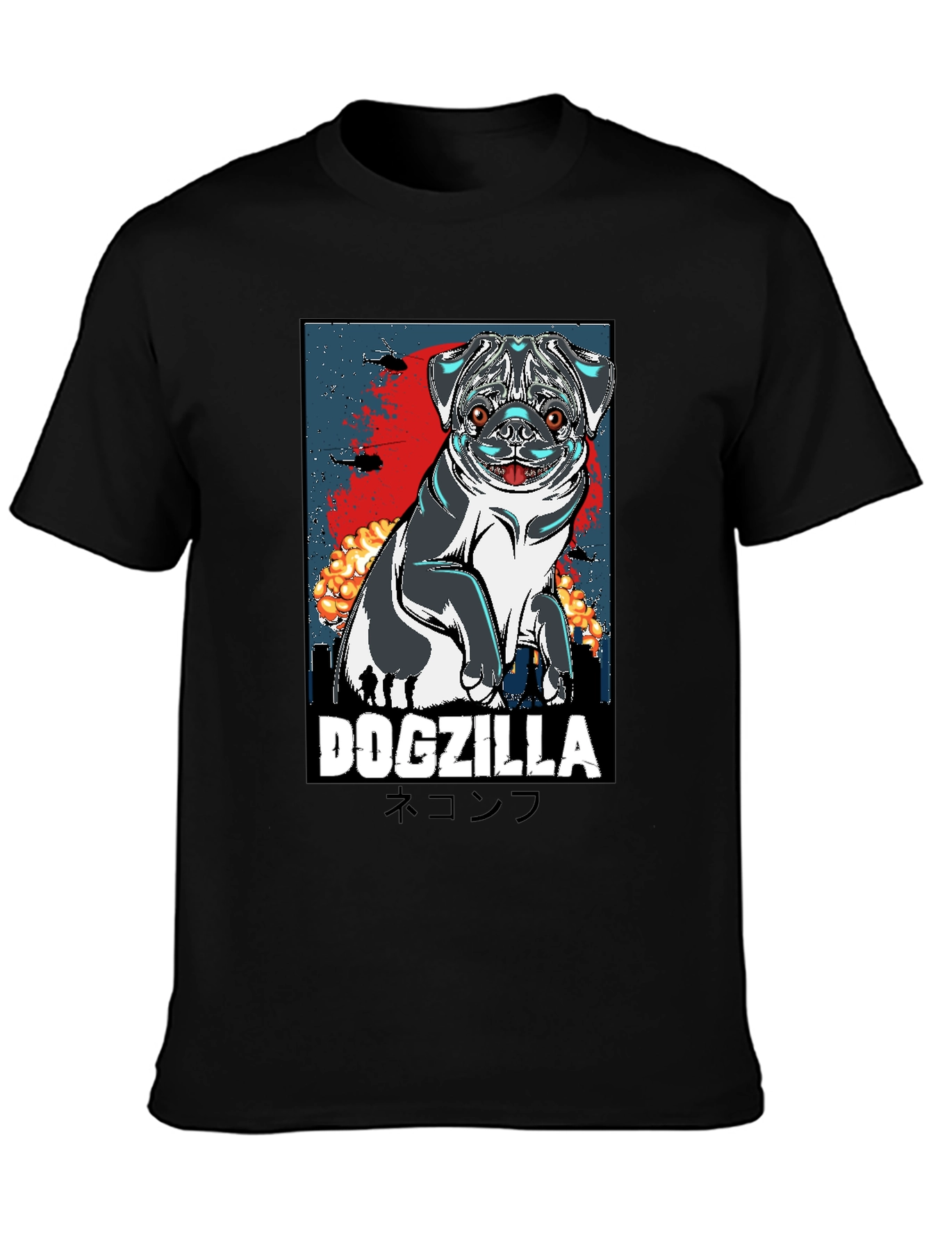 Dogzilla Graphic Tee - Pugzilla Funny T-Shirt