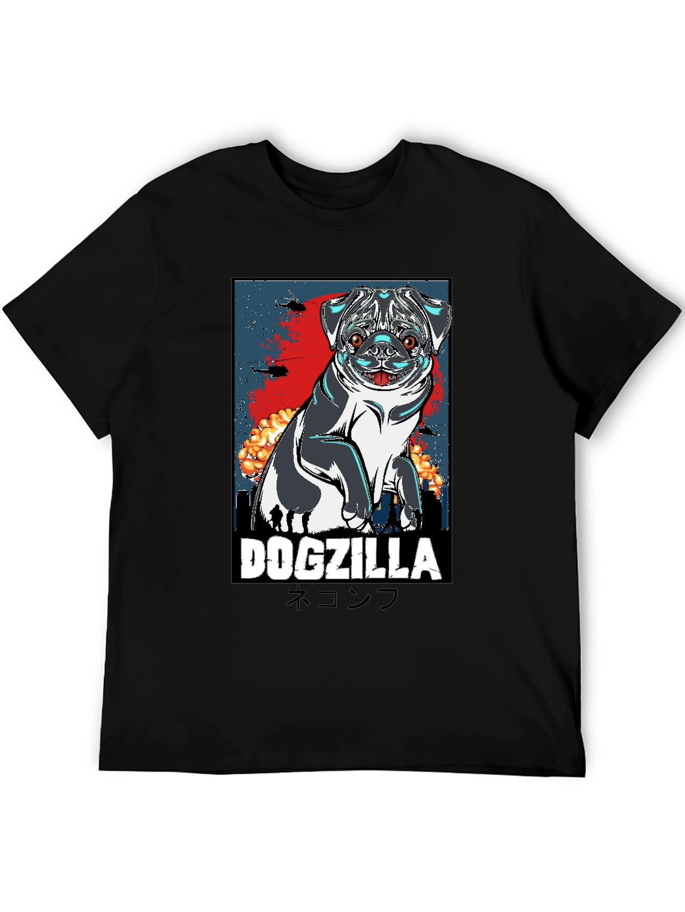 Dogzilla Graphic Tee - Pugzilla Funny T-Shirt