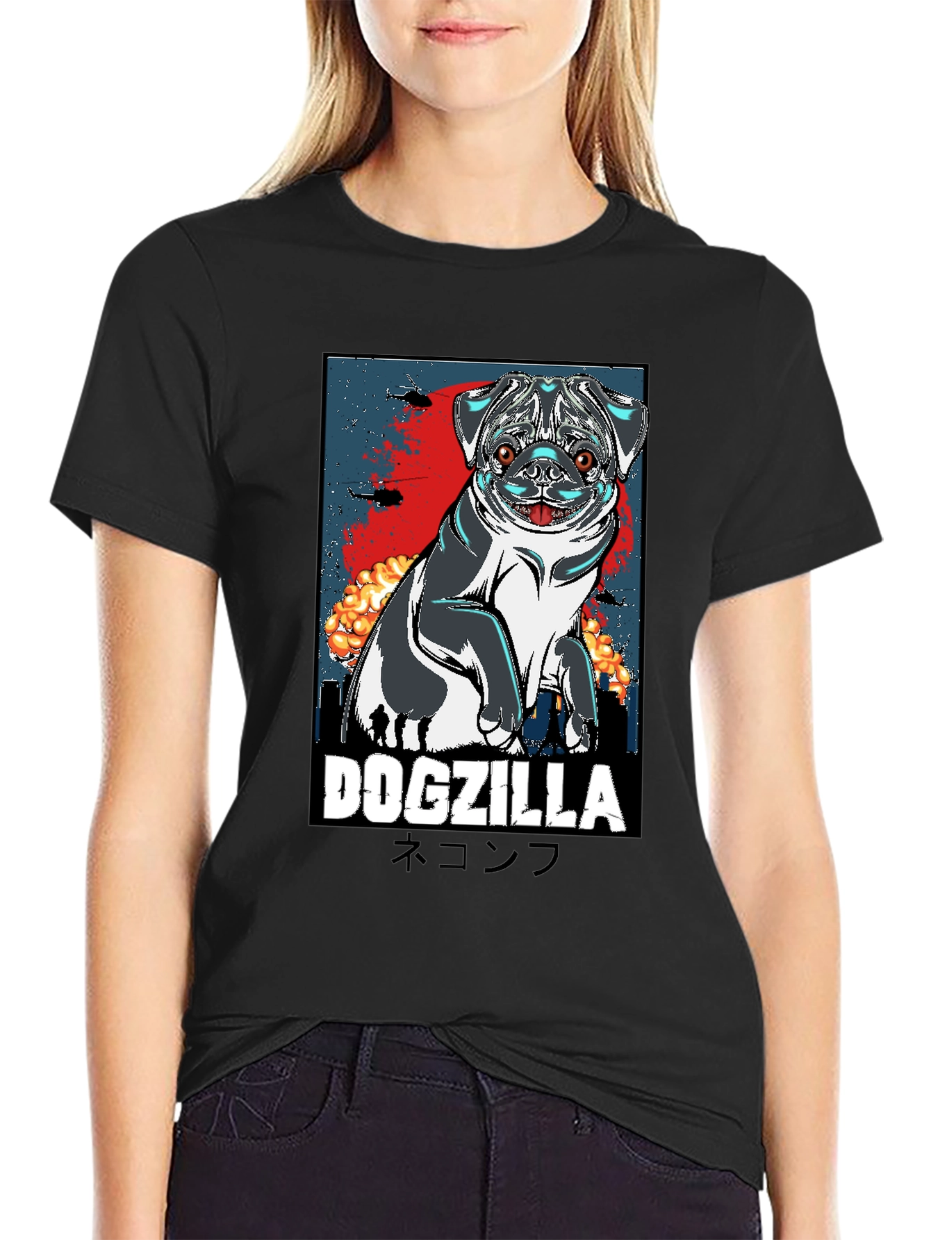 Dogzilla Graphic Tee - Pugzilla Funny T-Shirt