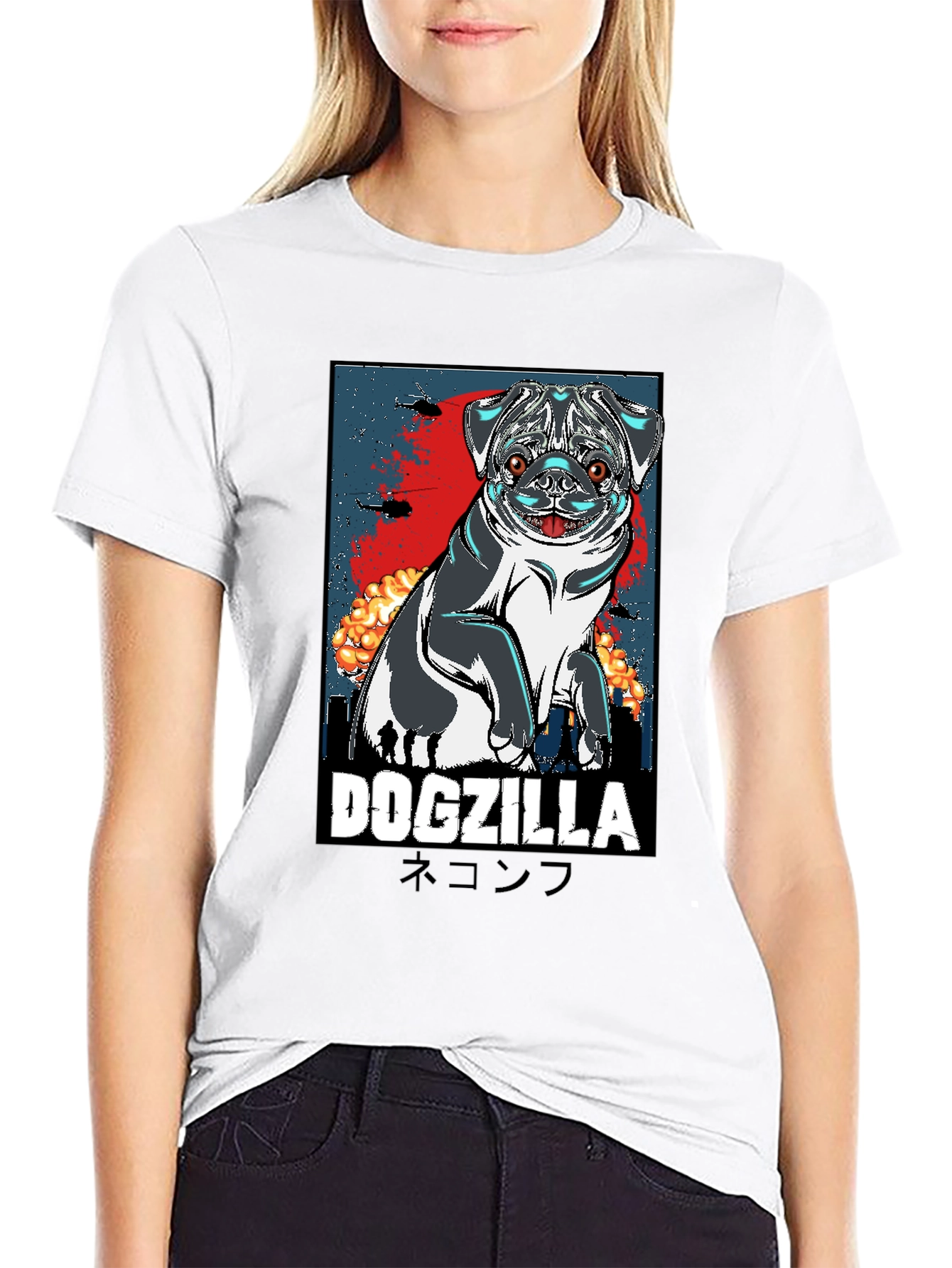 Dogzilla Graphic Tee - Pugzilla Funny T-Shirt