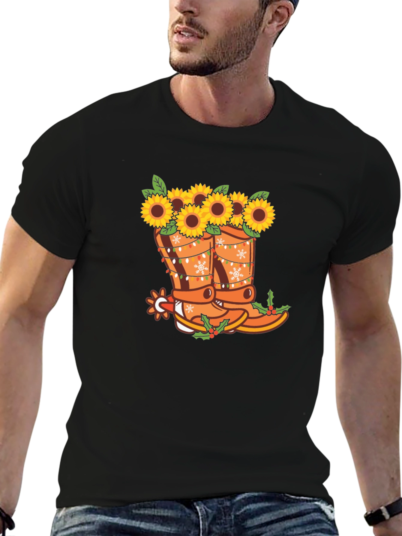 Sunflower Cowboy Boots Graphic Tee