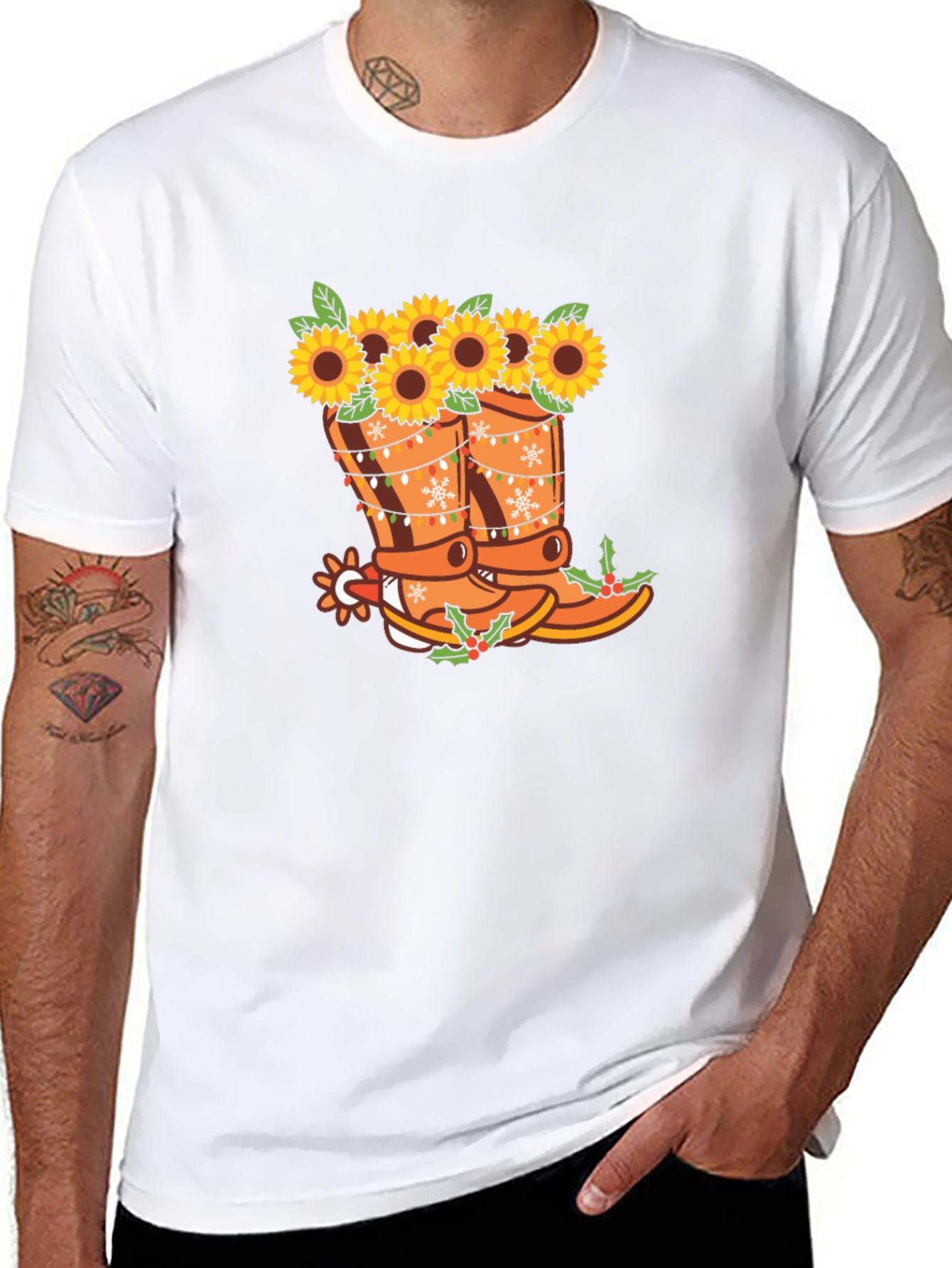 Sunflower Cowboy Boots Graphic Tee