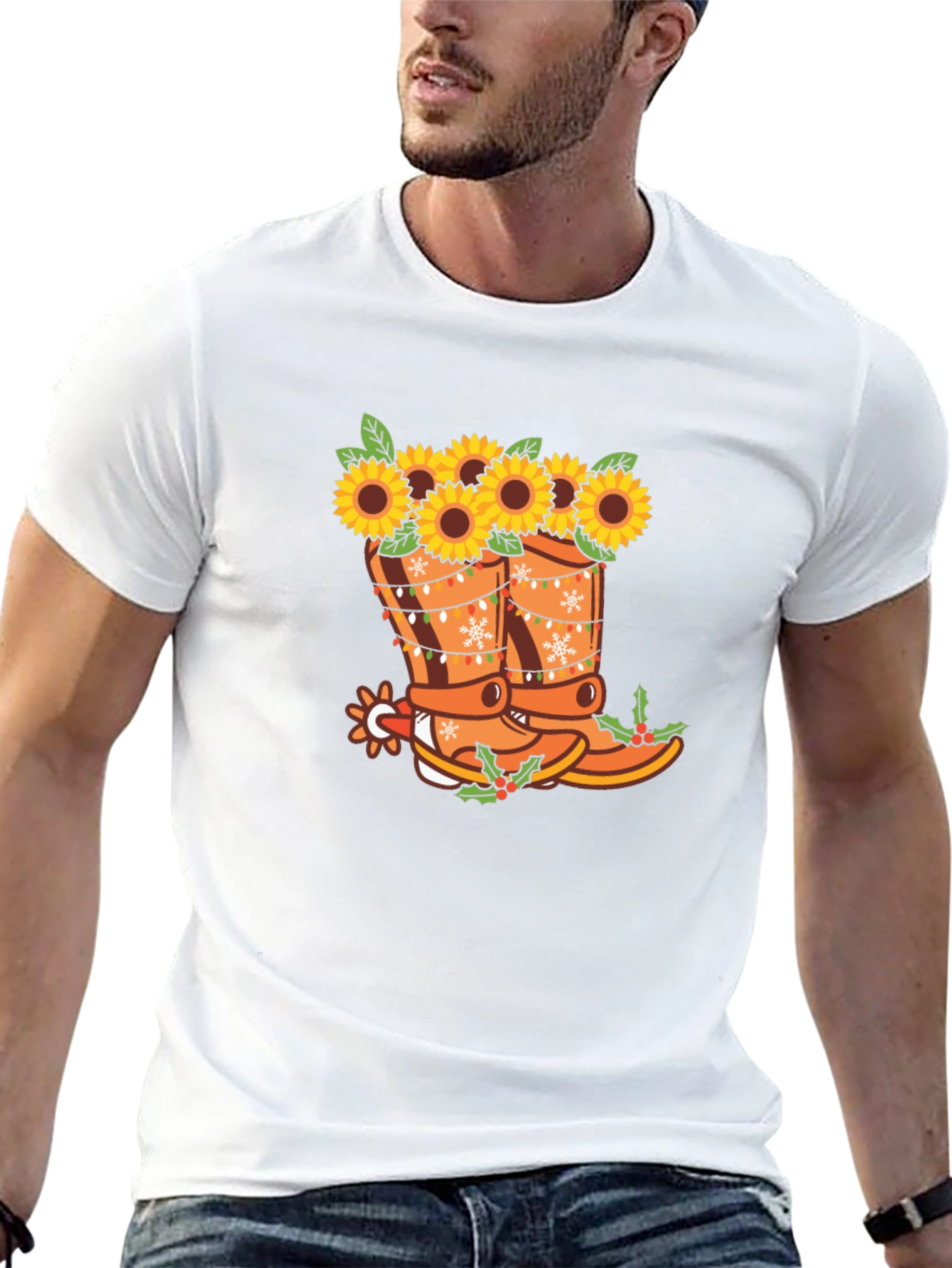 Sunflower Cowboy Boots Graphic Tee