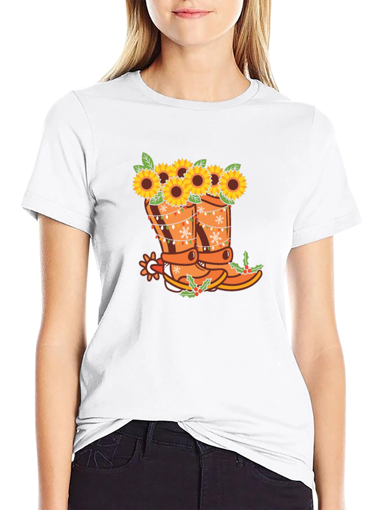Sunflower Cowboy Boots Graphic Tee