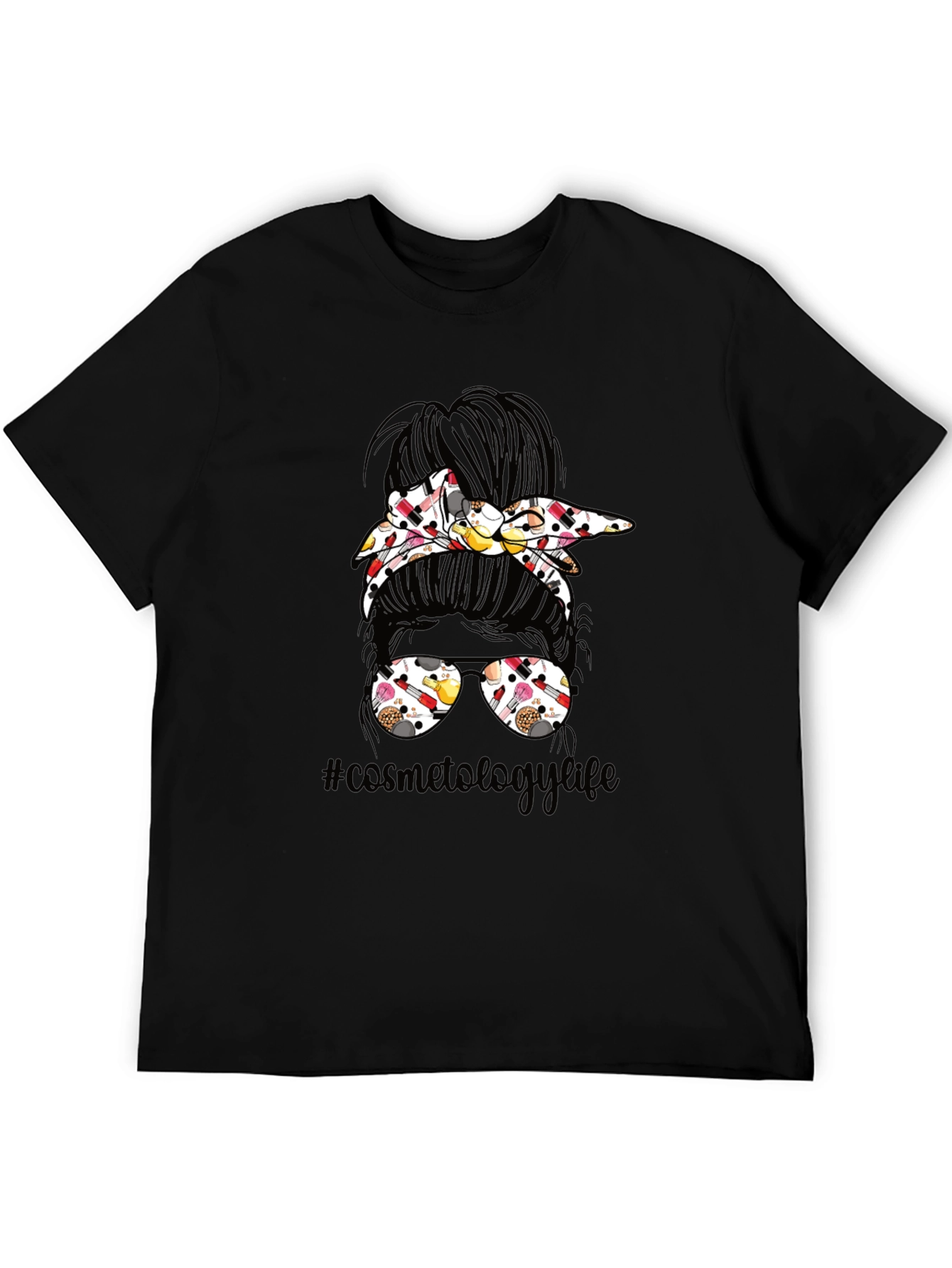 Cosmetology Life Messy Bun T-Shirt