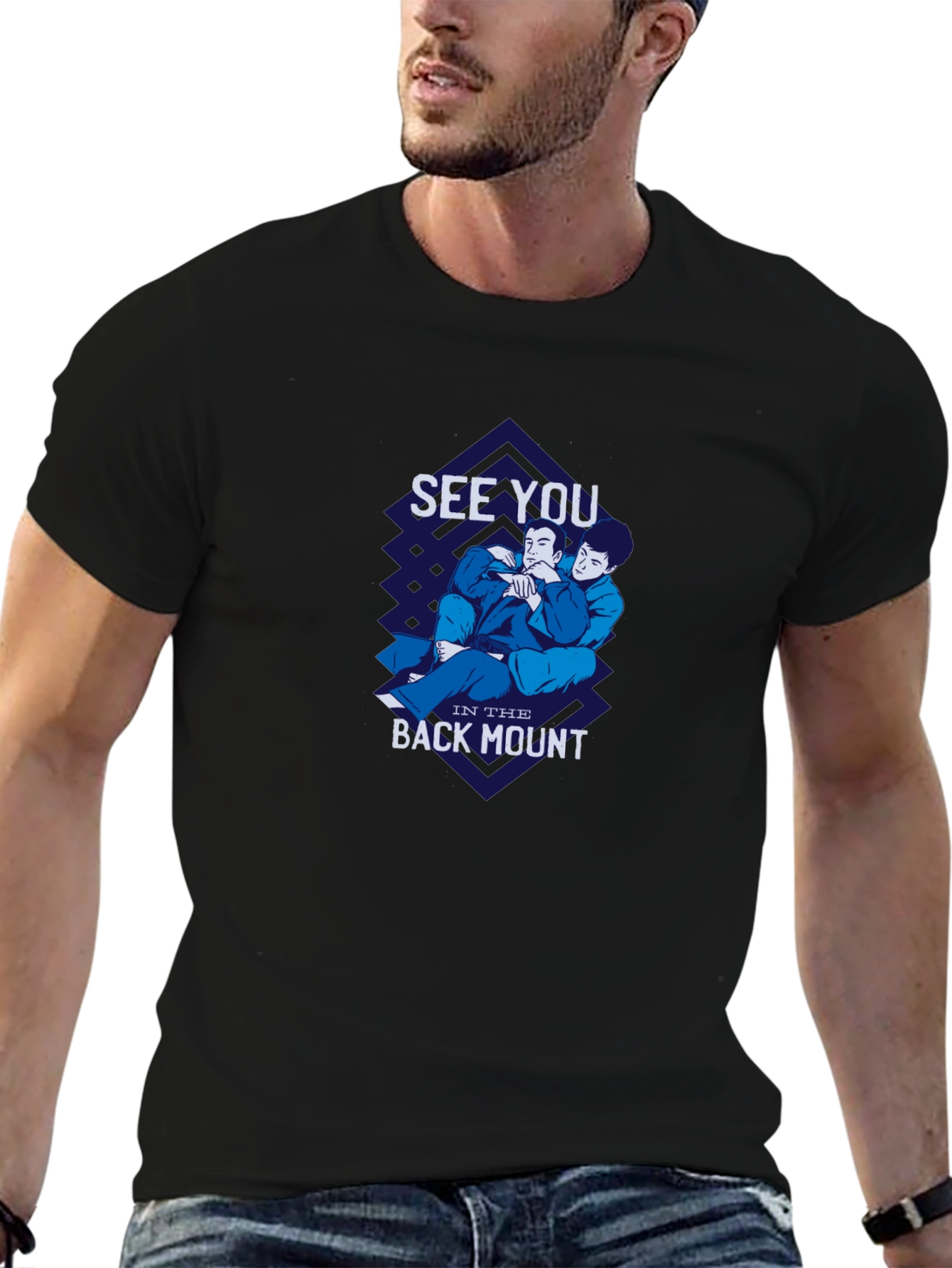 BJJ Back Mount Graphic Tee - Black