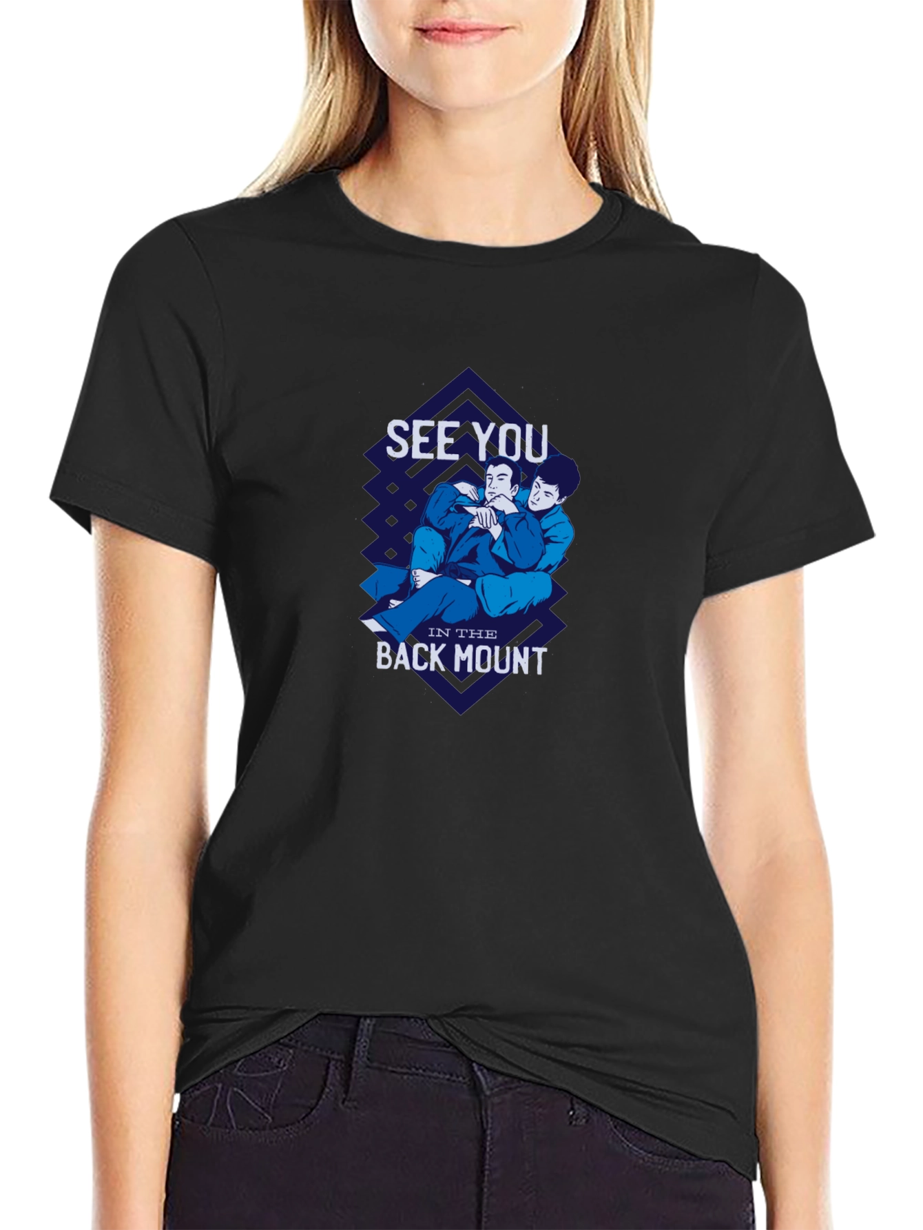 BJJ Back Mount Graphic Tee - Black