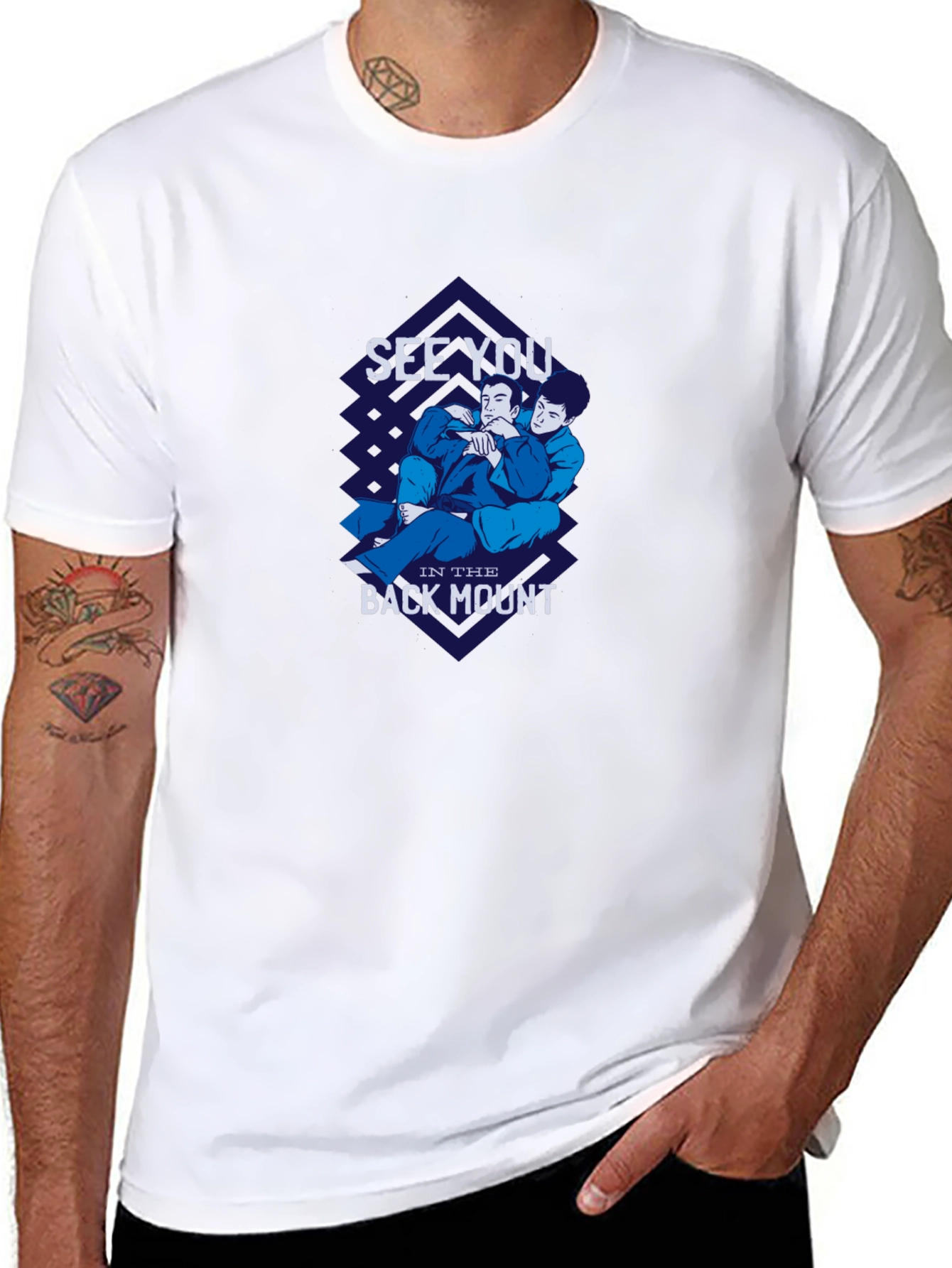 BJJ Back Mount Graphic Tee - Black