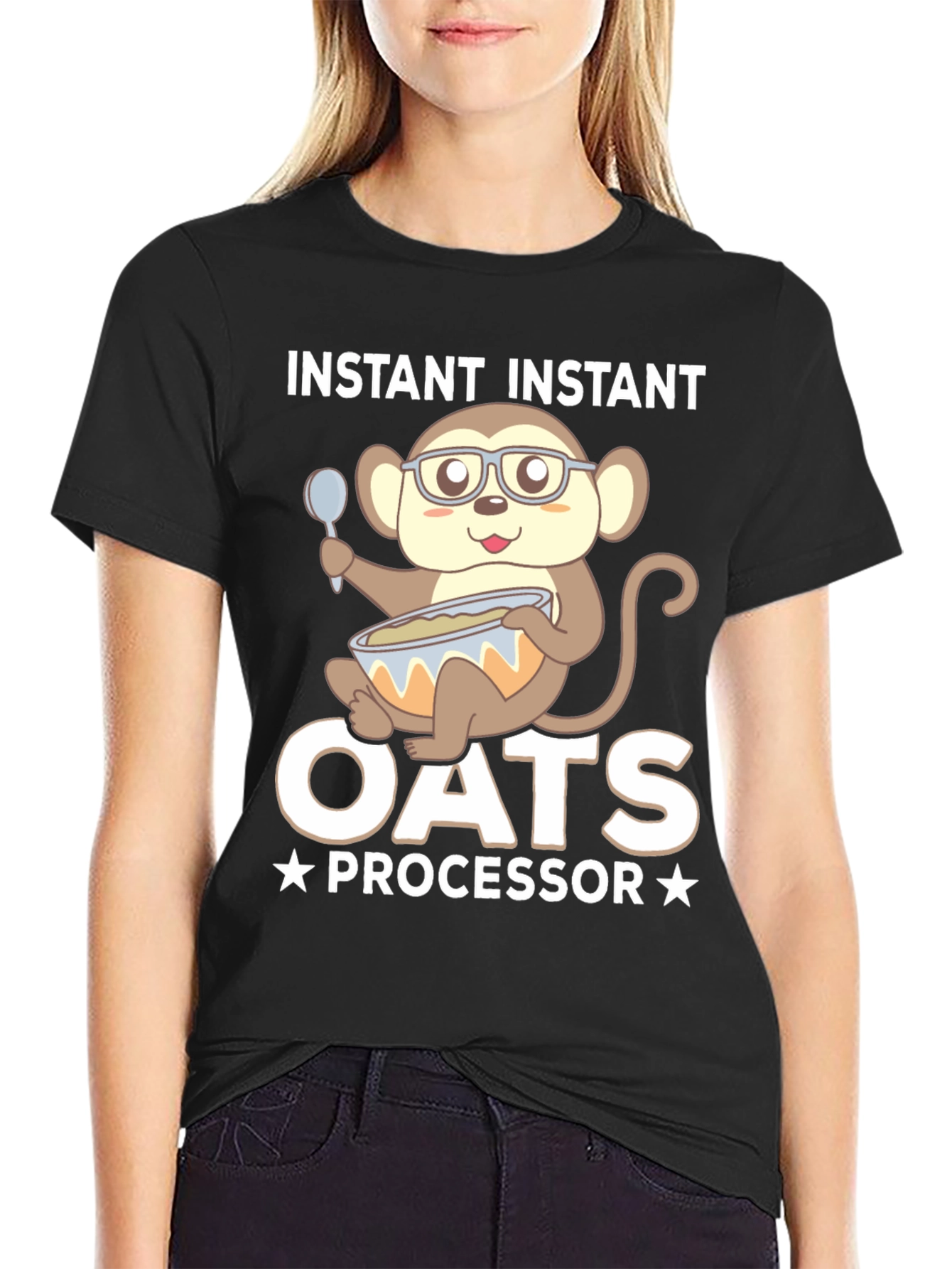Instant Oats Processor Funny Monkey T-Shirt