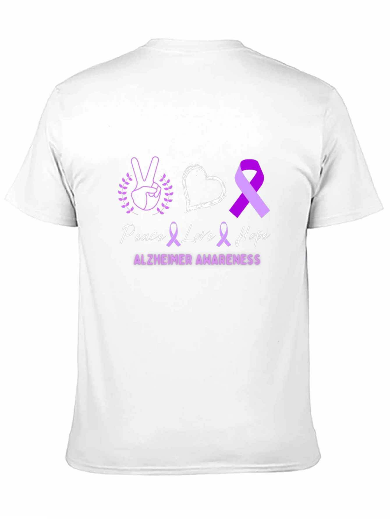 Alzheimers Awareness T-Shirt Peace Love Hope
