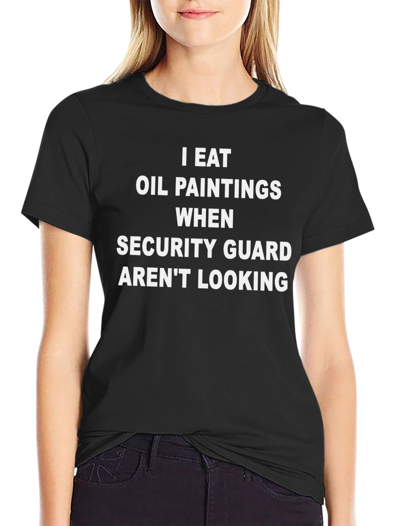 Funny I Eat Oil Paintings Black T-Shirt