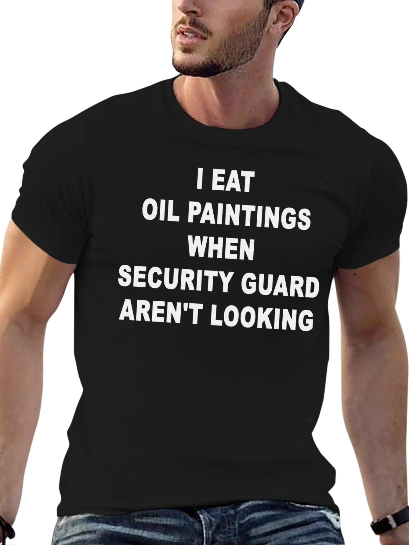 Funny I Eat Oil Paintings Black T-Shirt