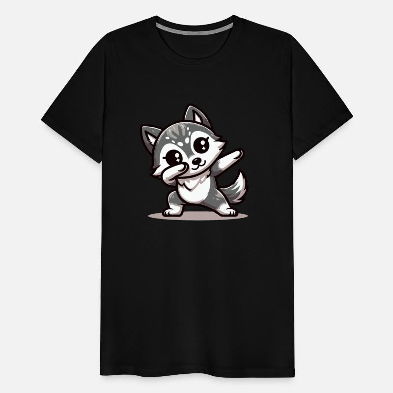 Dabbing kawaii wolf