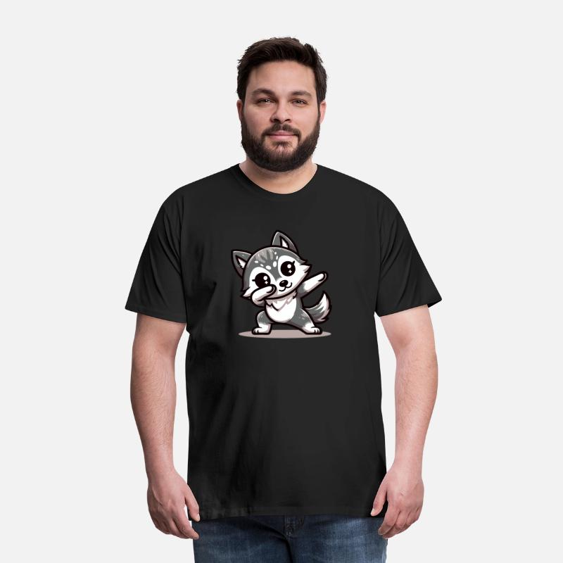 Dabbing kawaii wolf