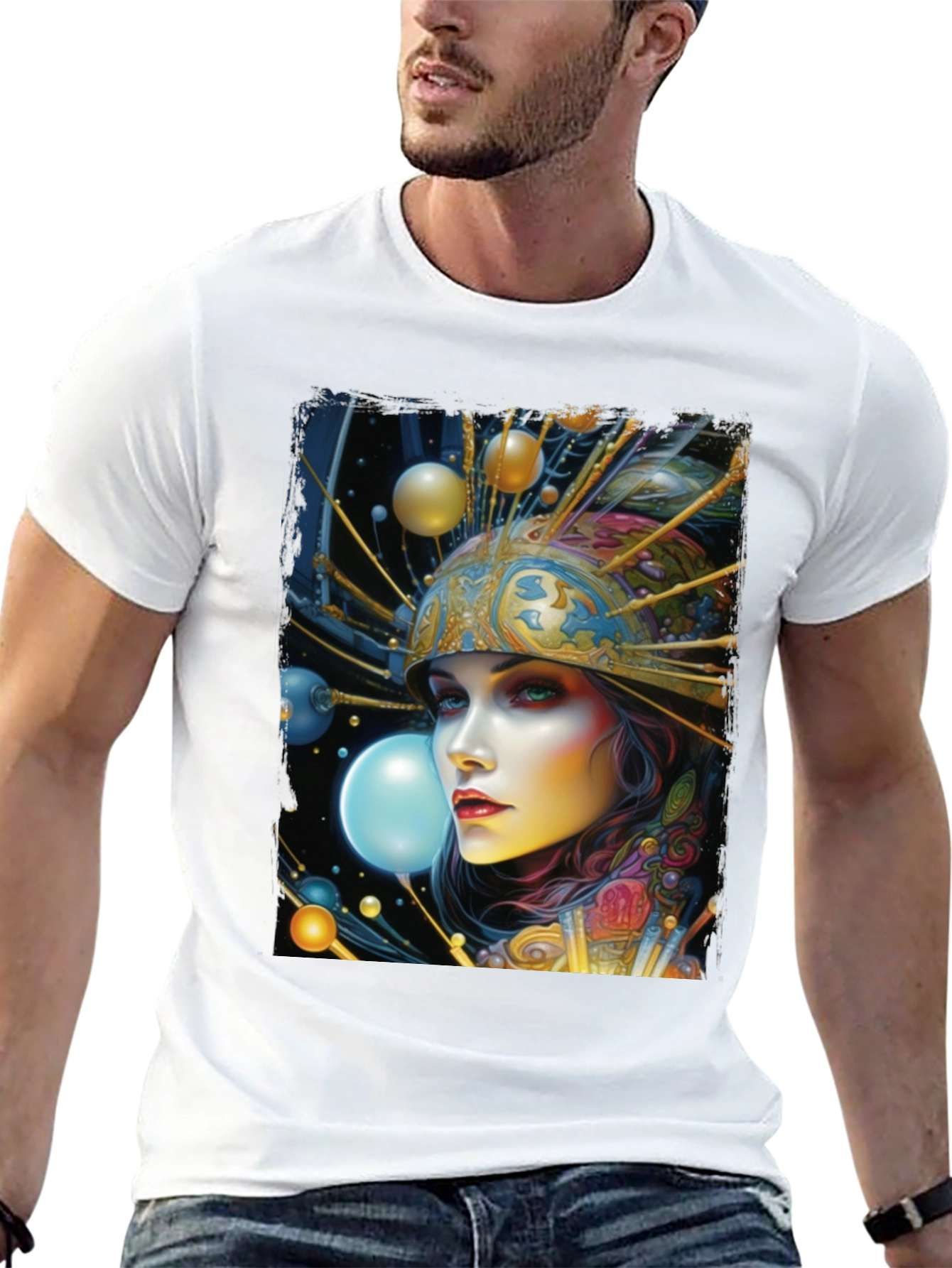 Surreal Woman Graphic Tee - Black
