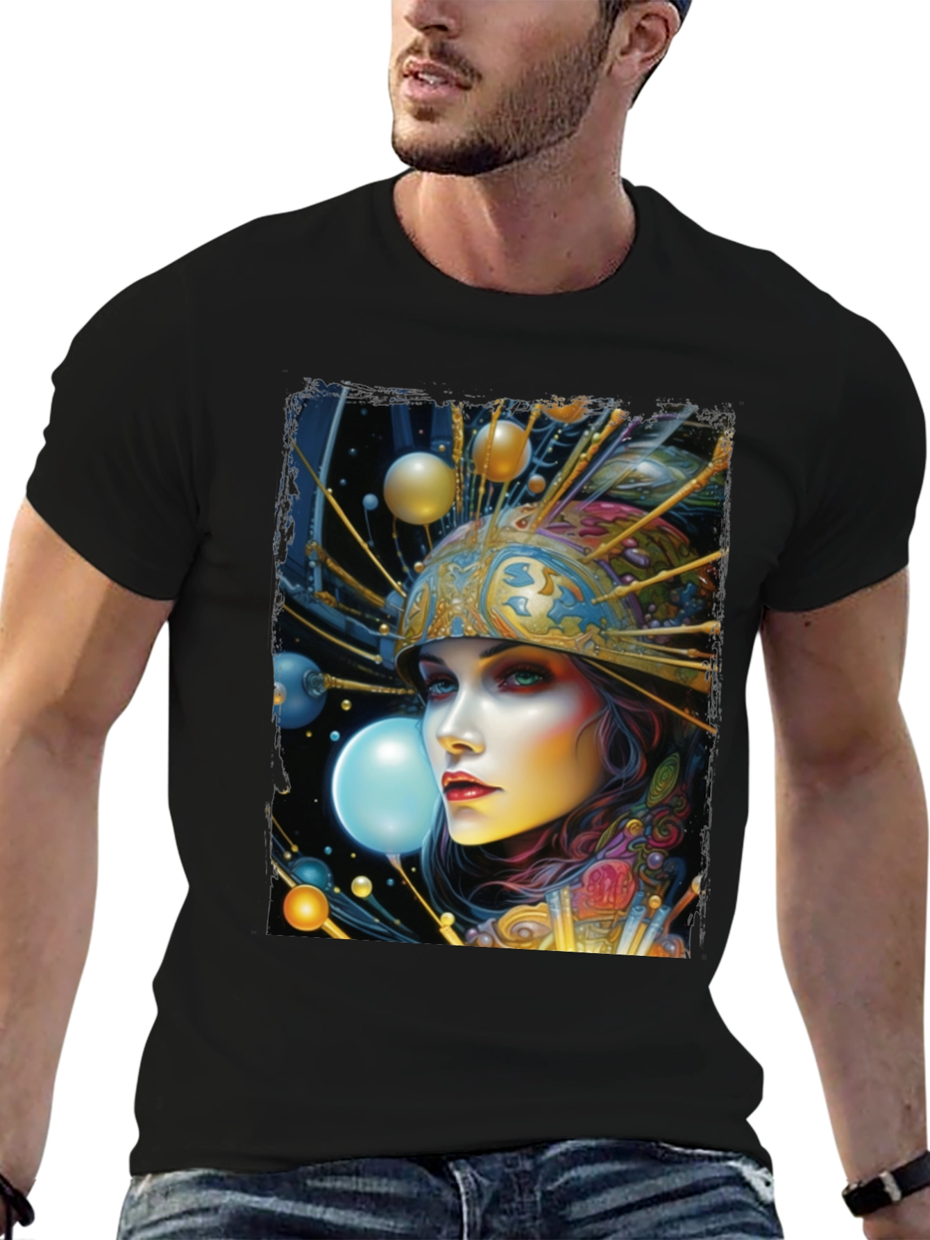 Surreal Woman Graphic Tee - Black