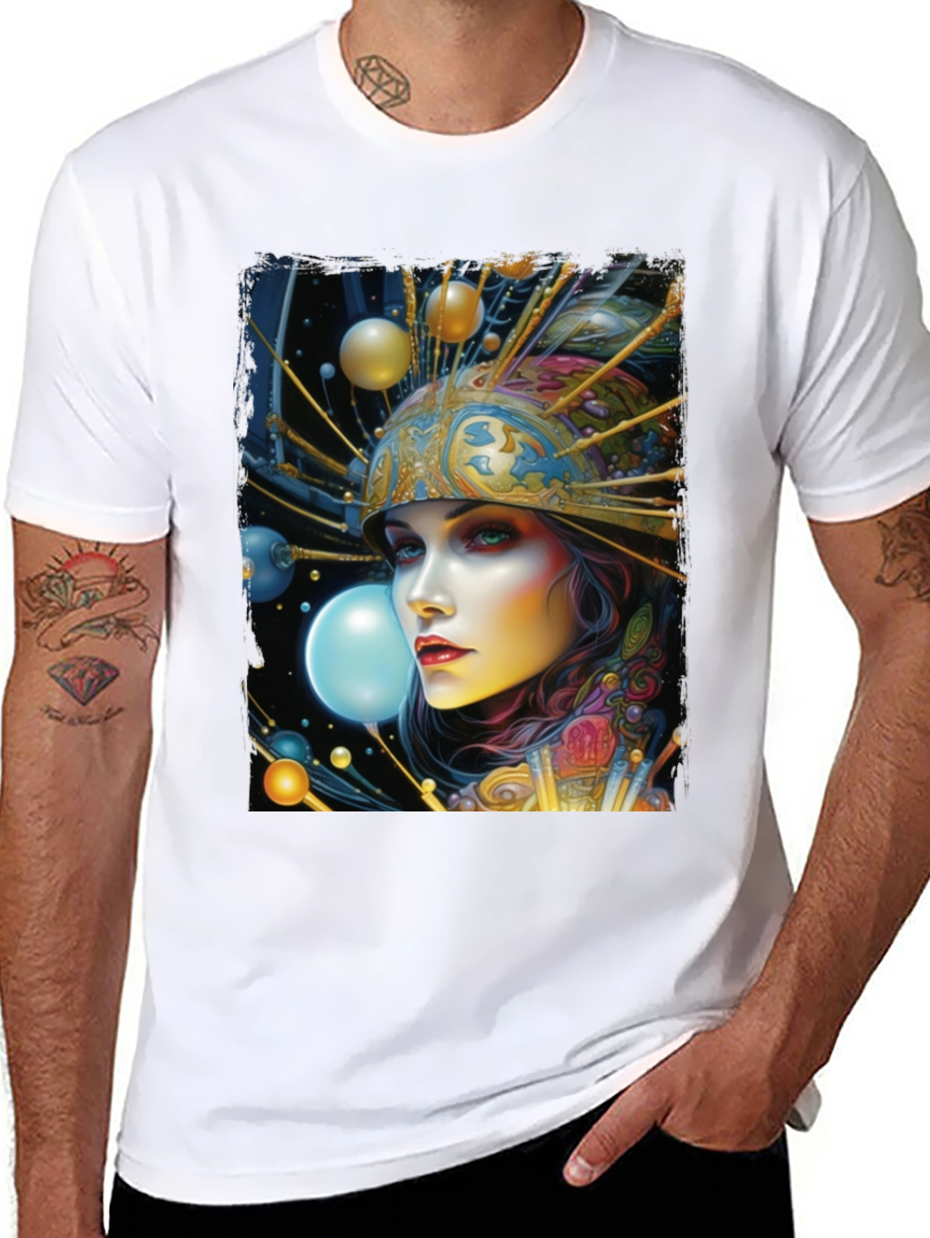 Surreal Woman Graphic Tee - Black