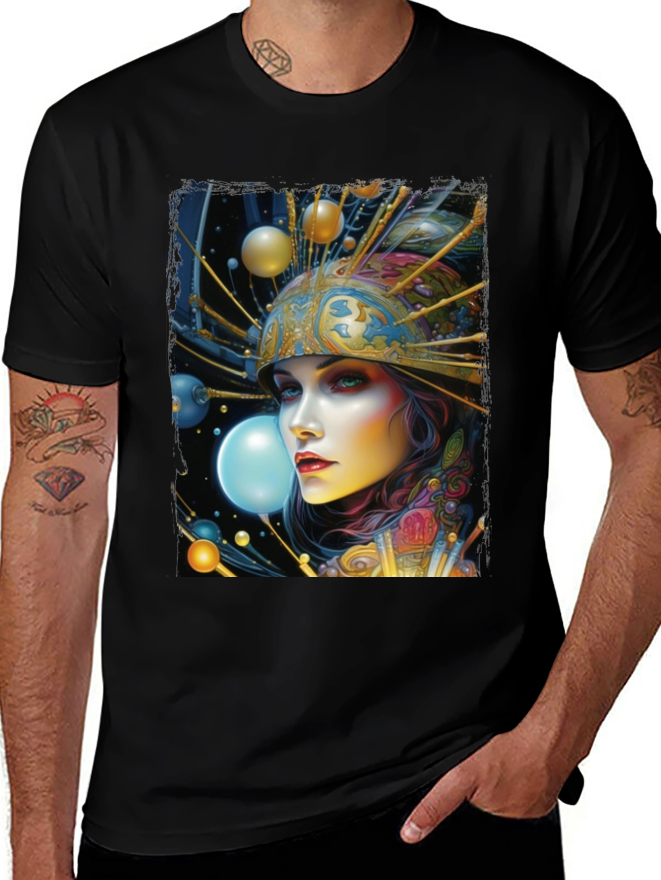 Surreal Woman Graphic Tee - Black
