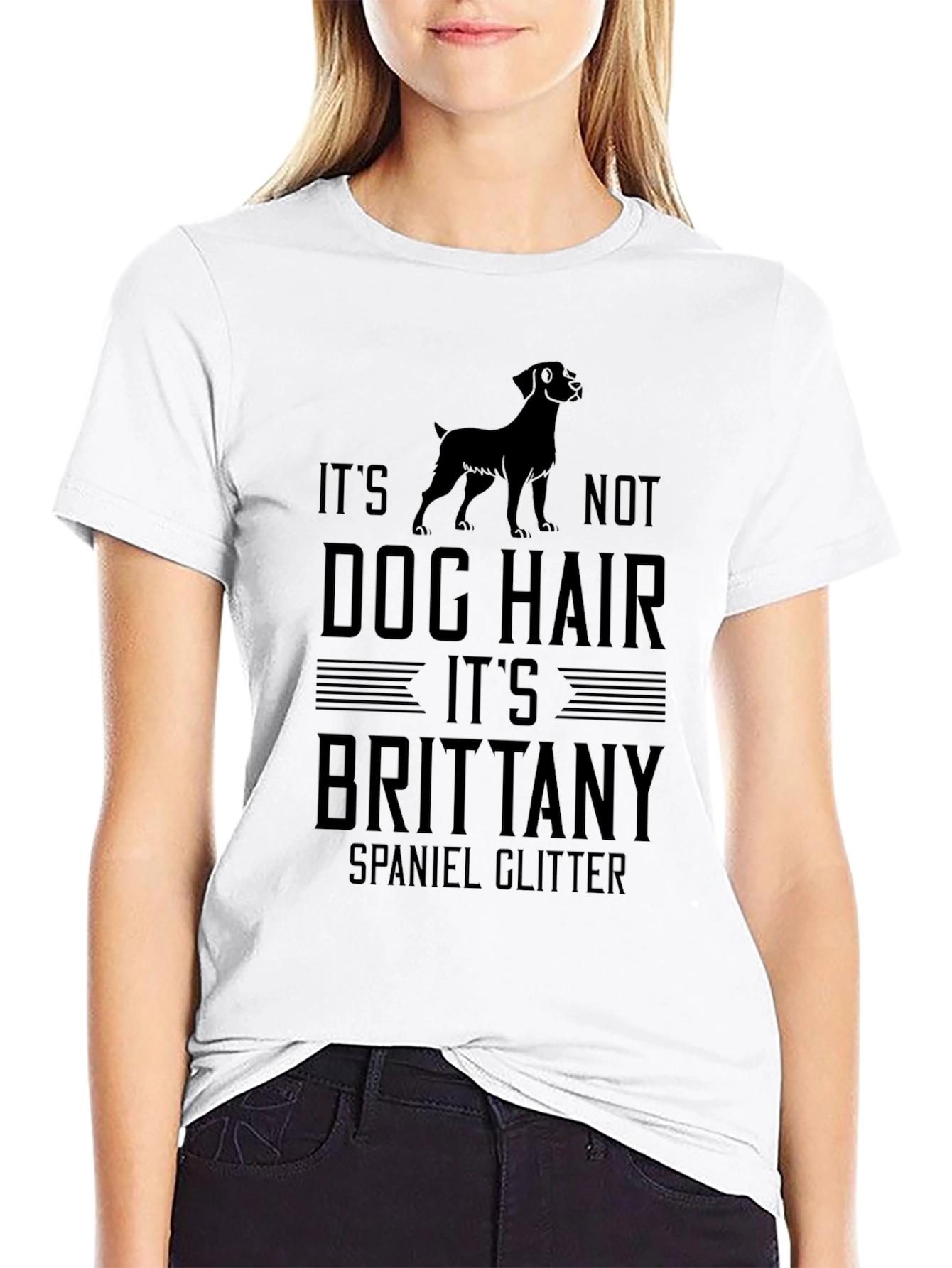 Brittany Spaniel Glitter T-Shirt - Dog Hair Tee