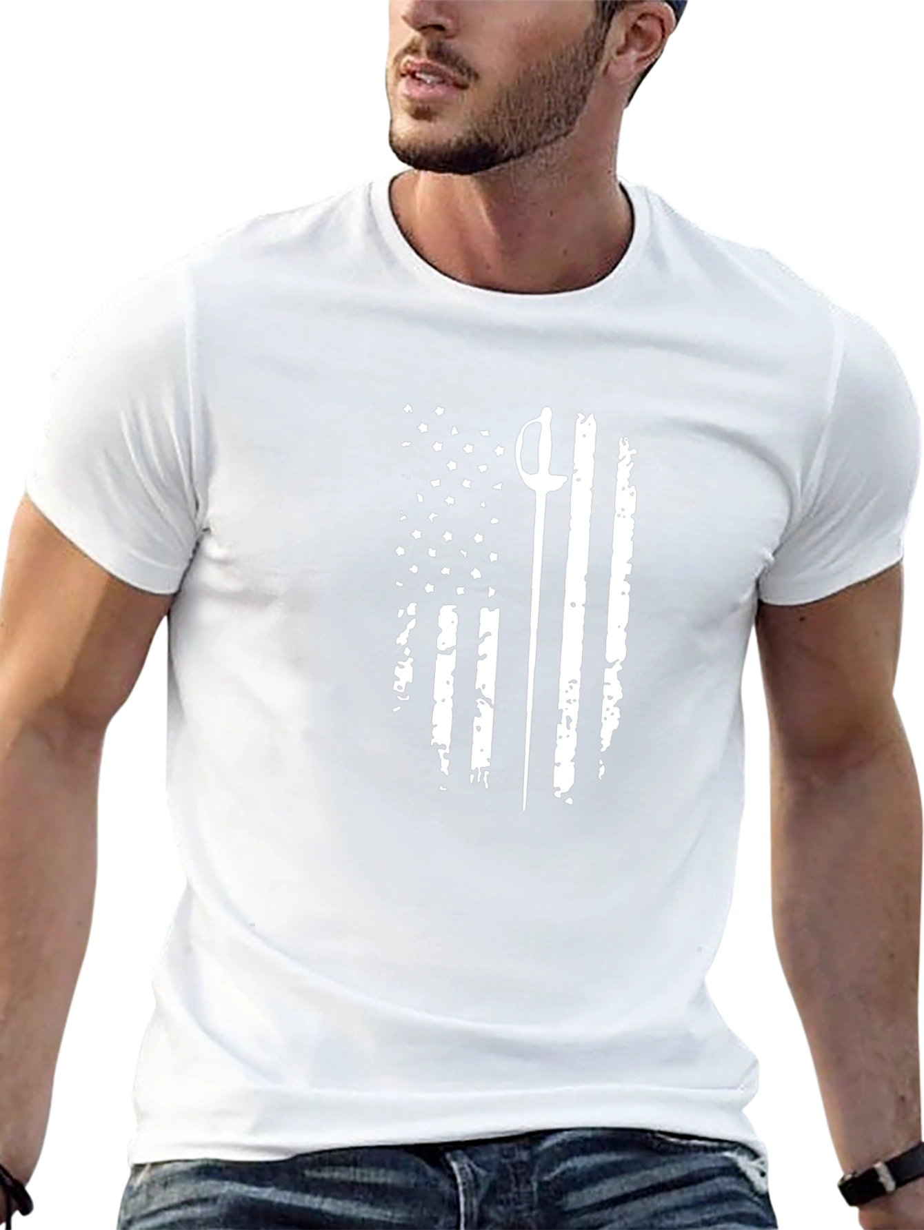 Fencing USA Flag Graphic Tee