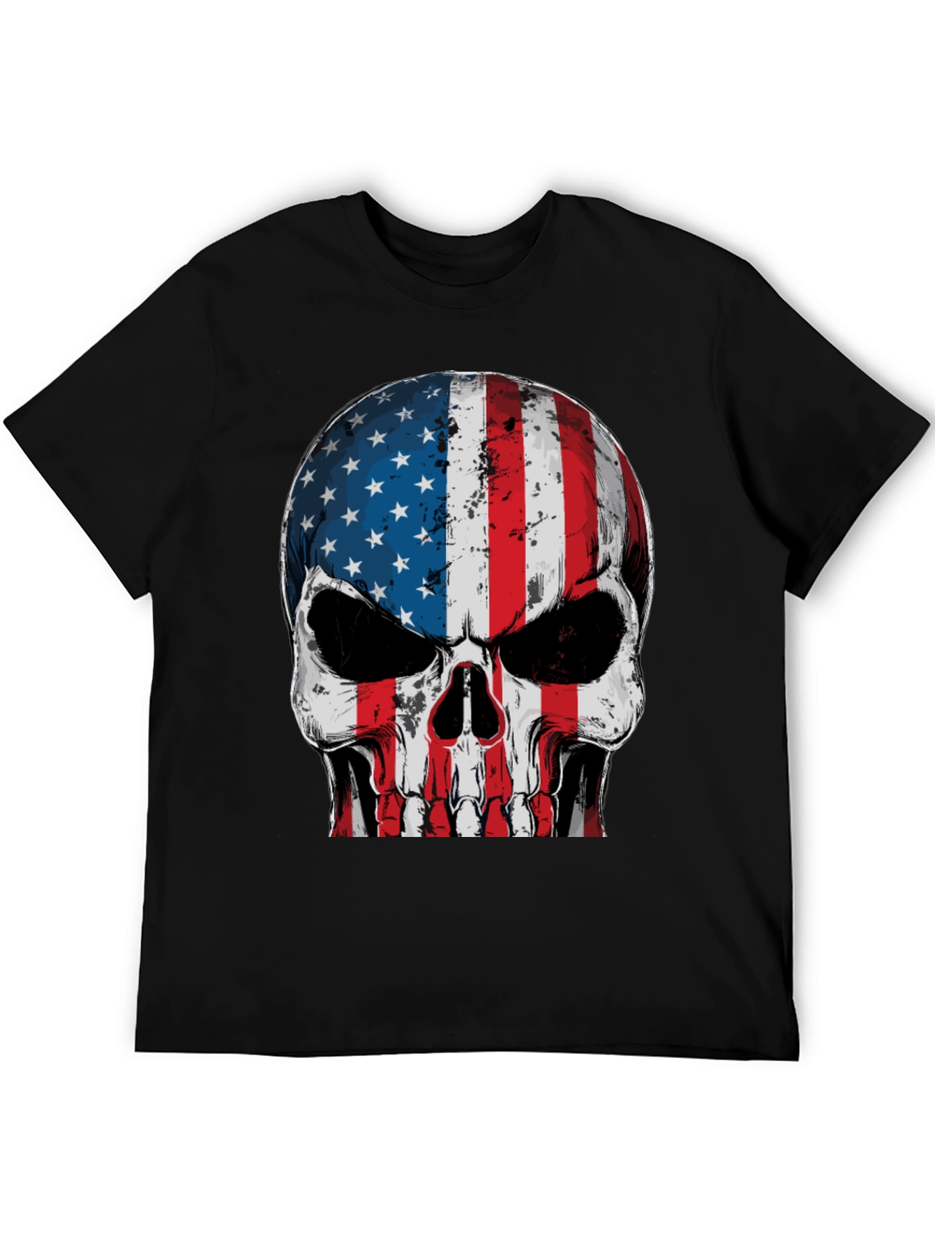American Flag Skull Graphic T-Shirt