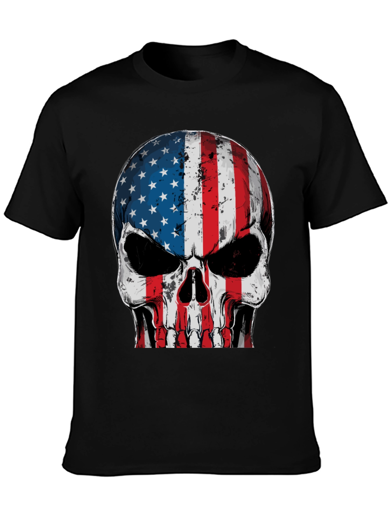 American Flag Skull Graphic T-Shirt