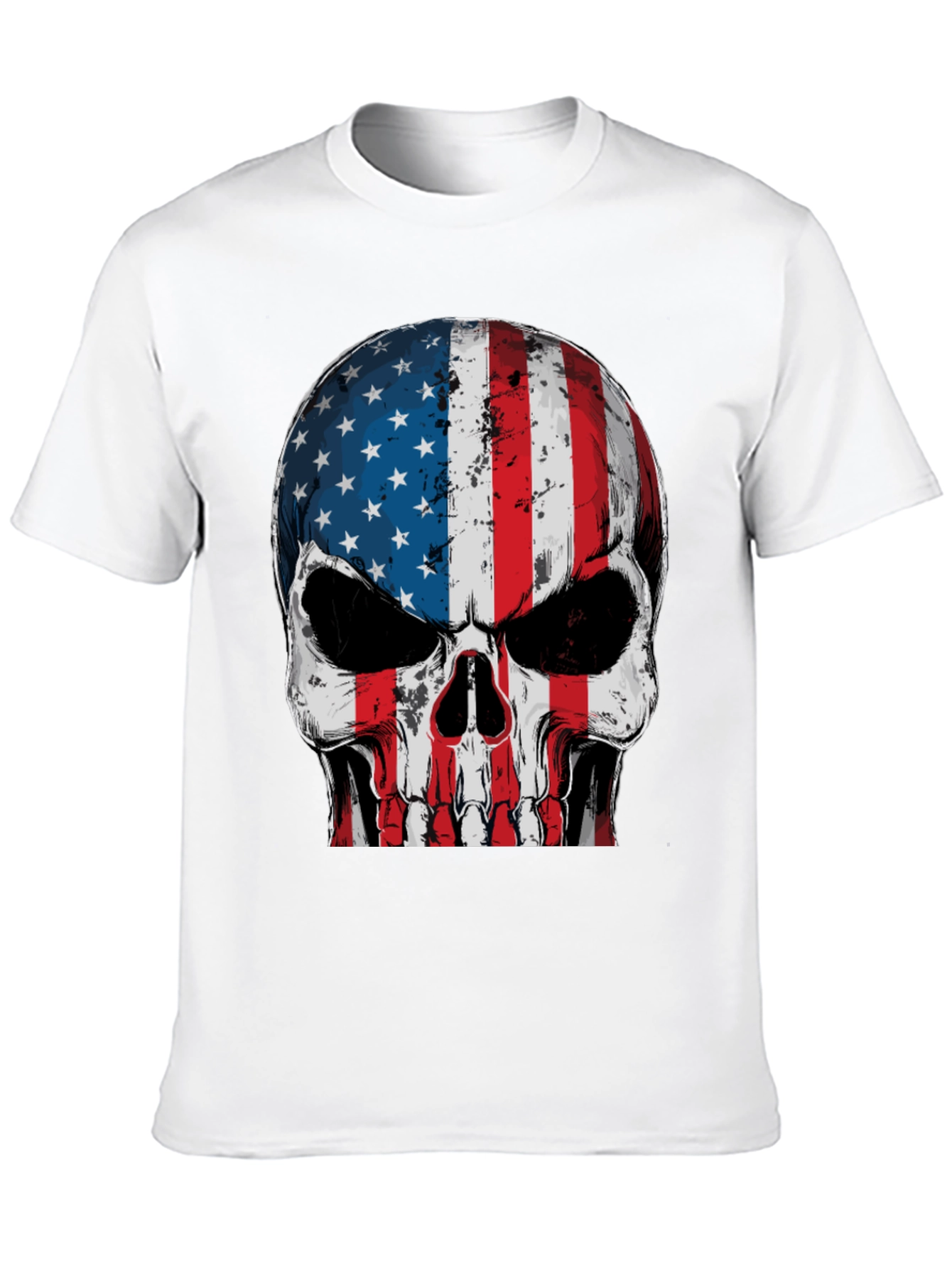 American Flag Skull Graphic T-Shirt