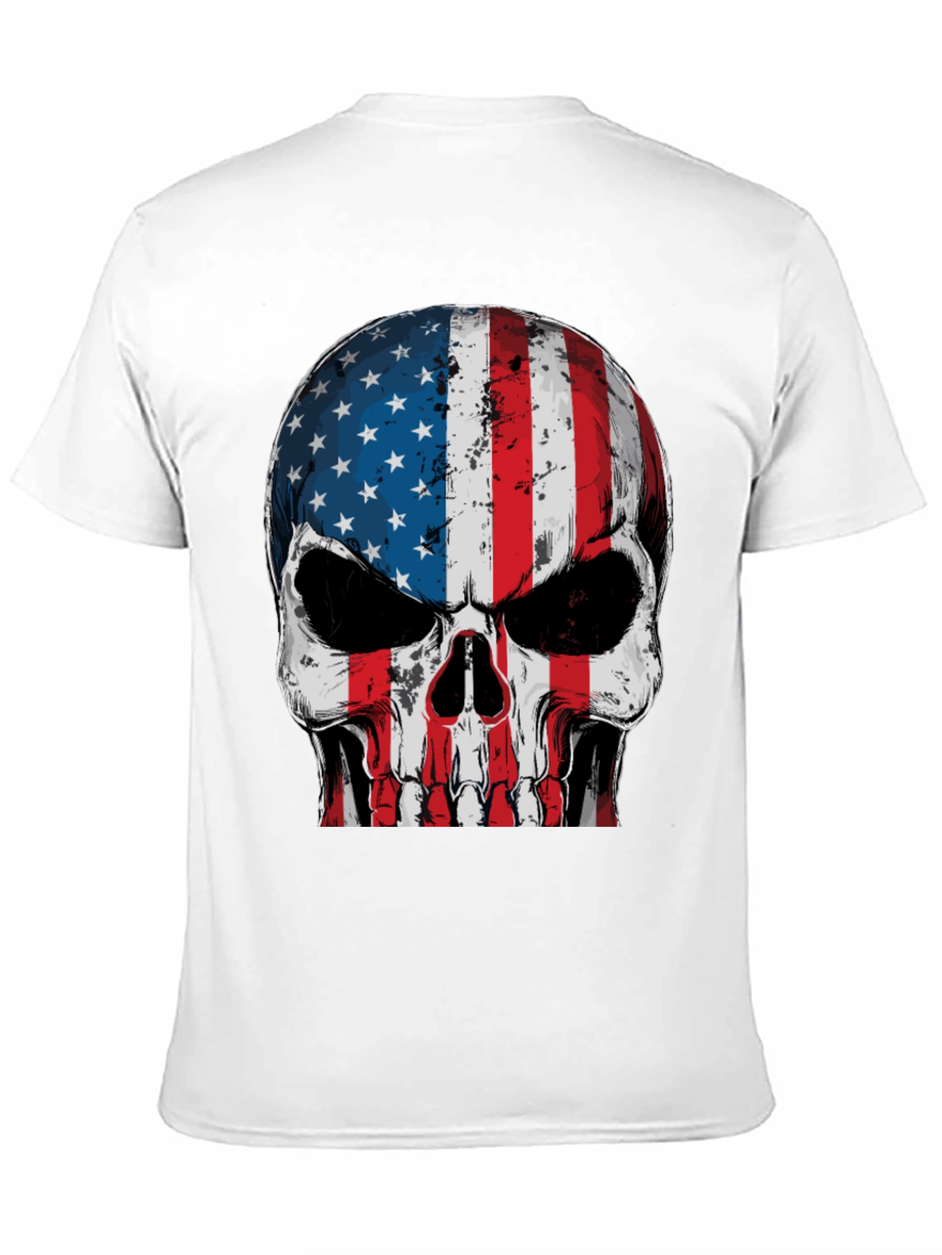 American Flag Skull Graphic T-Shirt