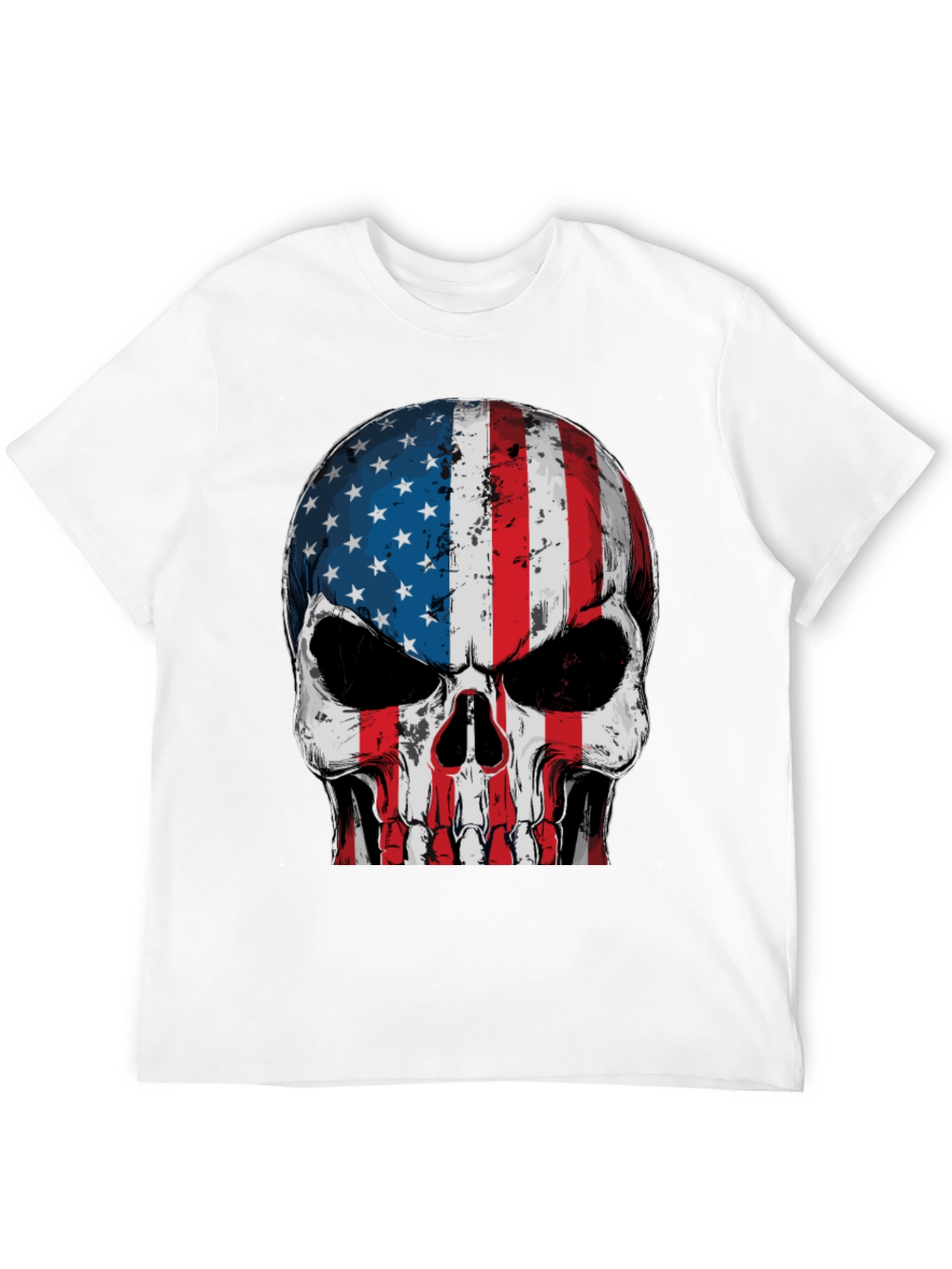 American Flag Skull Graphic T-Shirt