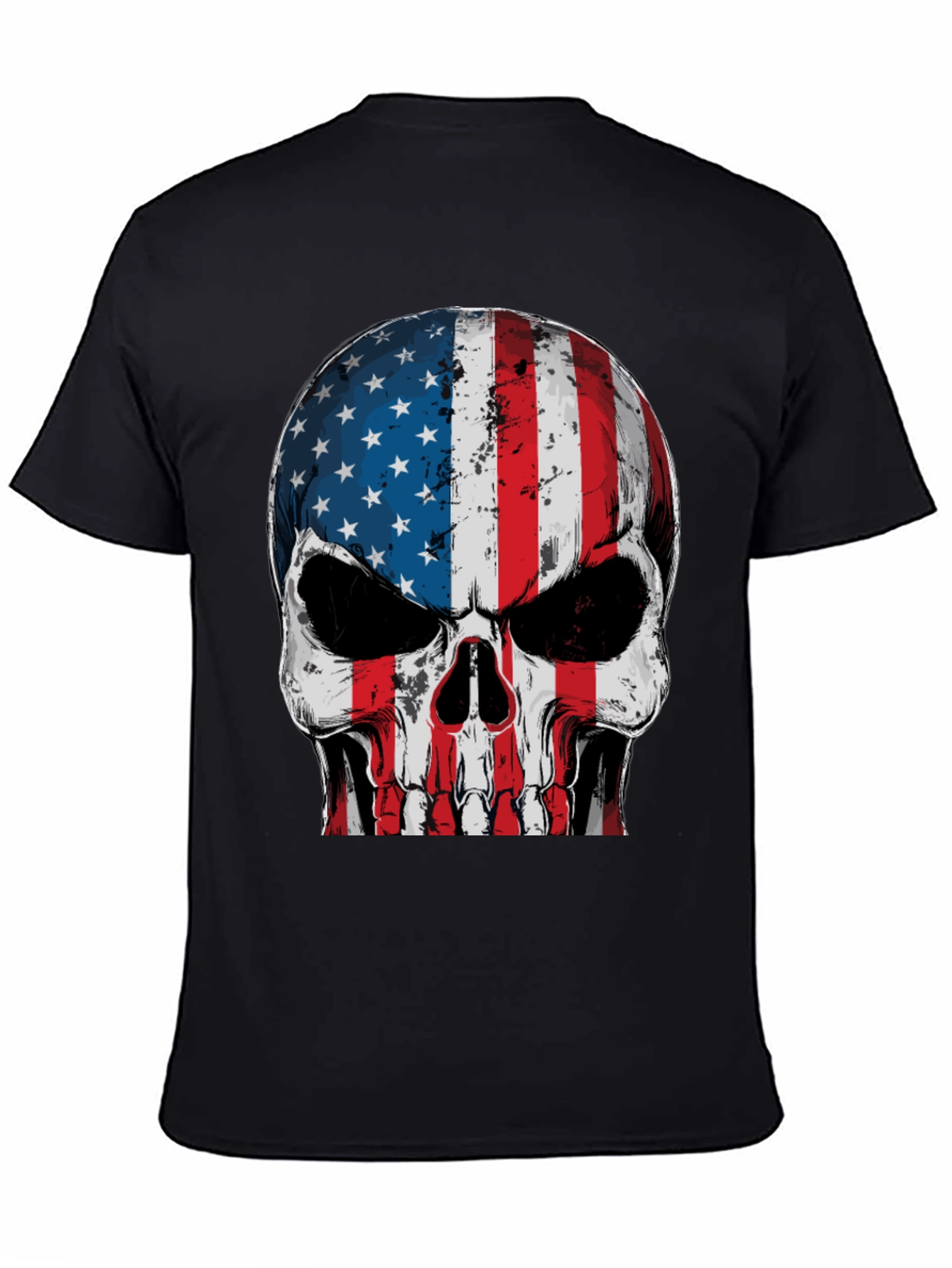 American Flag Skull Graphic T-Shirt
