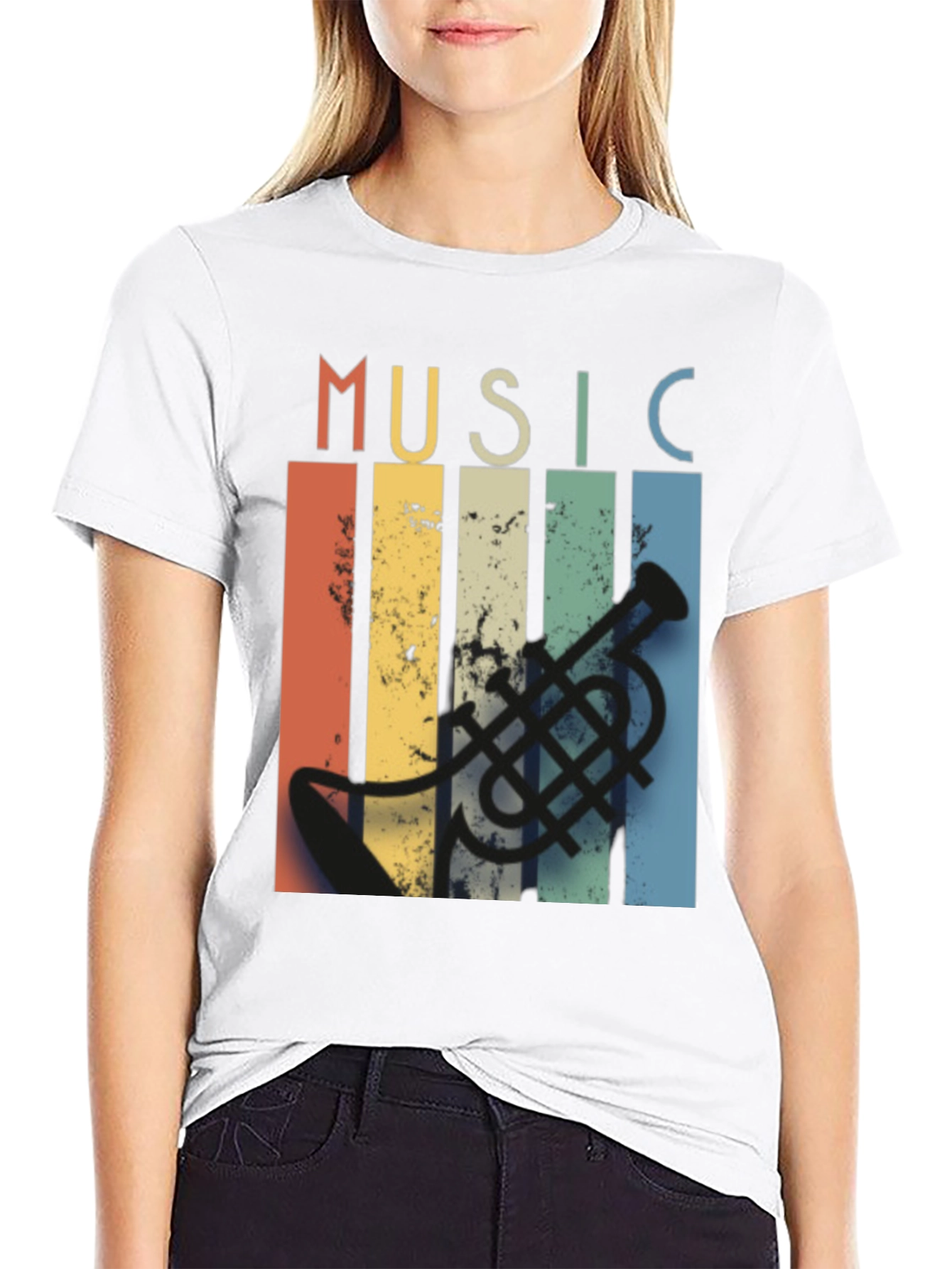 Retro Music Lover T-Shirt - Trumpet Design