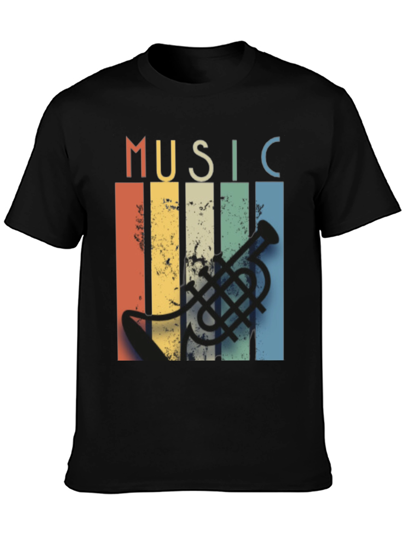 Retro Music Lover T-Shirt - Trumpet Design