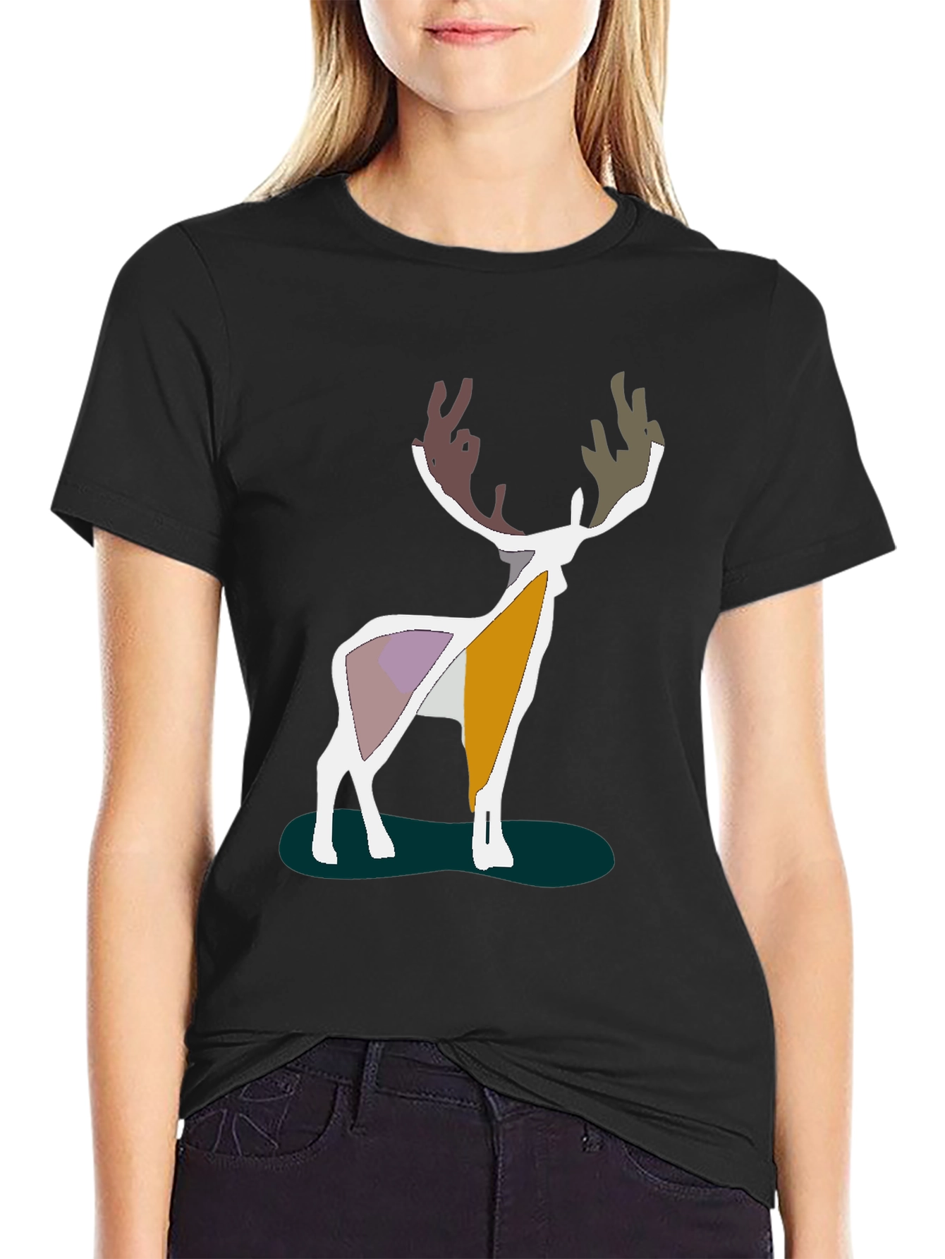 Modern Deer Graphic Tee - Artistic Menswear