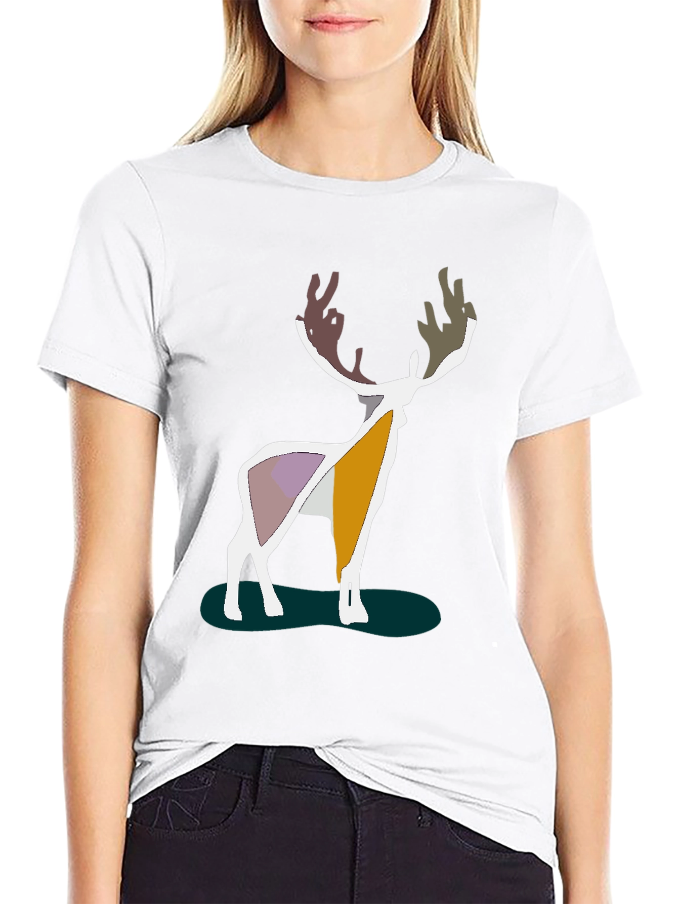 Modern Deer Graphic Tee - Artistic Menswear
