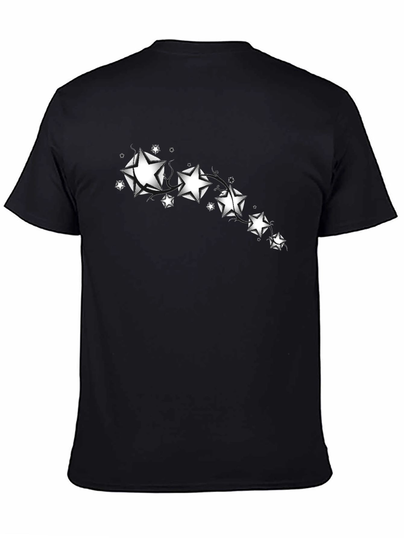 Stylish Black Tee with Star Graphic